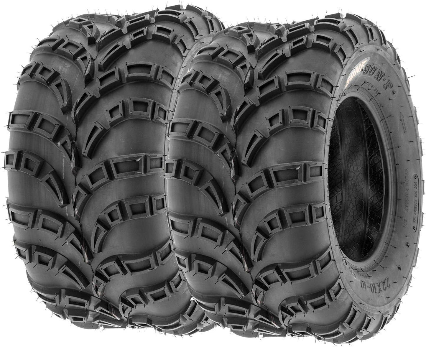 SunF A028 Off-Road ATV UTV Mud Tires 23x7-10 Front & 23x10-10 Rear, 6 PR Tubeless, Set of 4