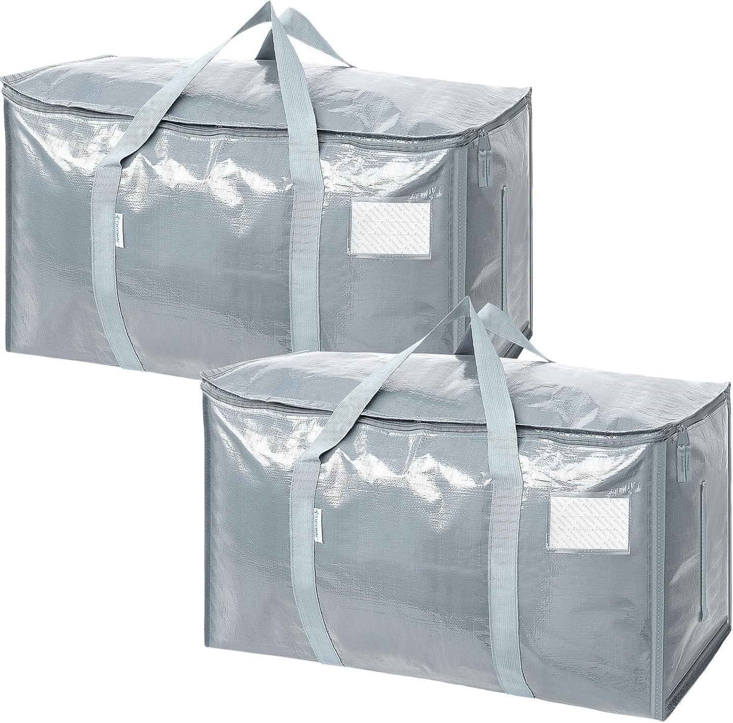 TICONN 6 Pack Extra Large Moving Bags with Zippers & Carrying Handles, Heavy-Duty Storage Tote Moving Boxes for Space Saving