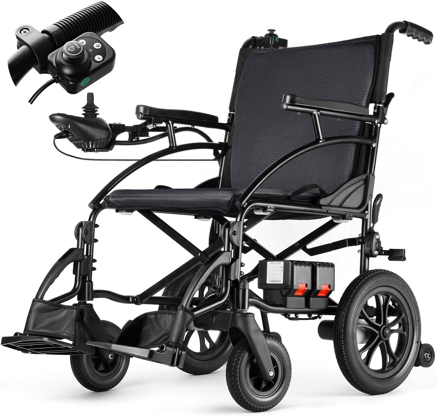 SLF30 Electric Wheelchairs for Adults, Foldable Durable Motorized Wheelchair with 19 Inch Seat and Supports Up to 300 lbs Airline Approved(40 Lbs, Grey)