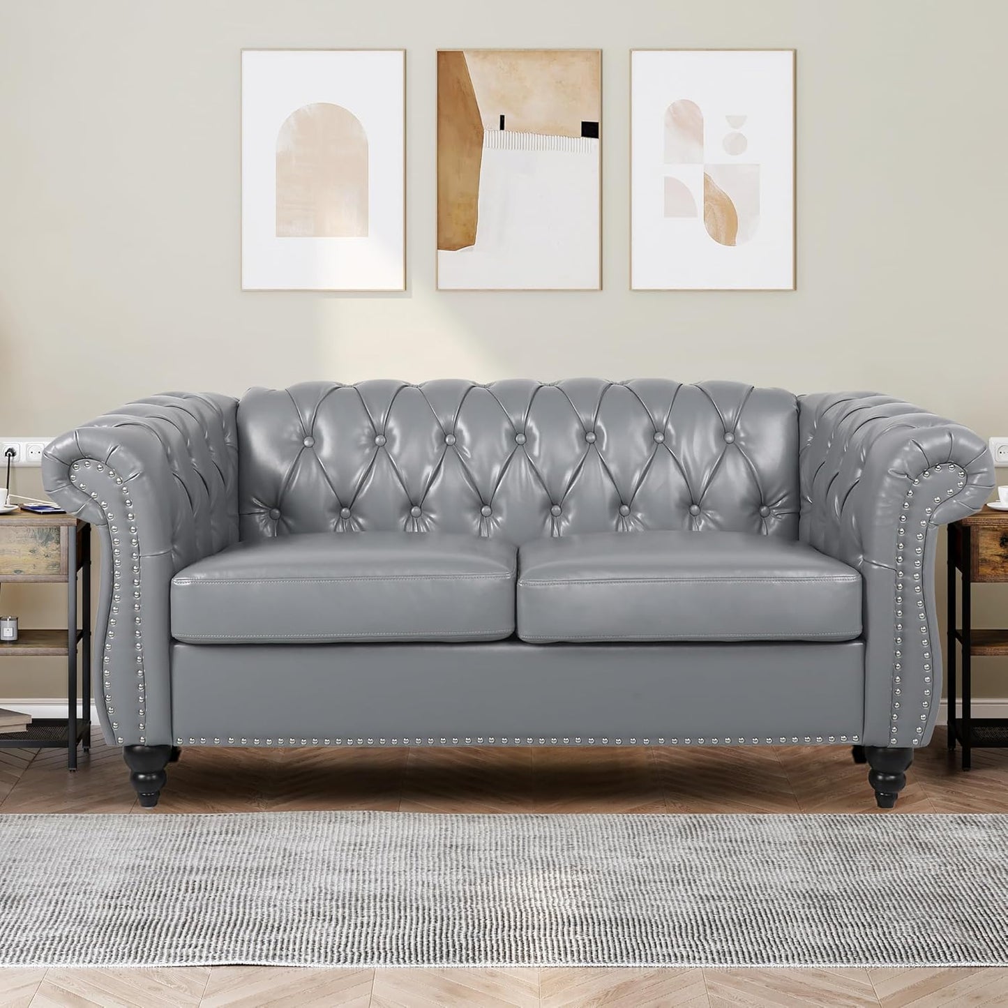 AVZEAR Modern Upholstered Accent Chair, Mid-Century Modern Armchair Single Sofa Chair, Tufted Lounge Reading Chair with Pillow for Living Room, Bedroom, Office (White)