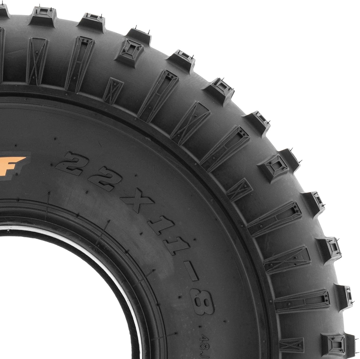 SunF A011 Sport XC ATV Golf-Cart Lawn-Mower Tire 22x11-8, 6 PR, Square-Knobby Tread, Tubeless