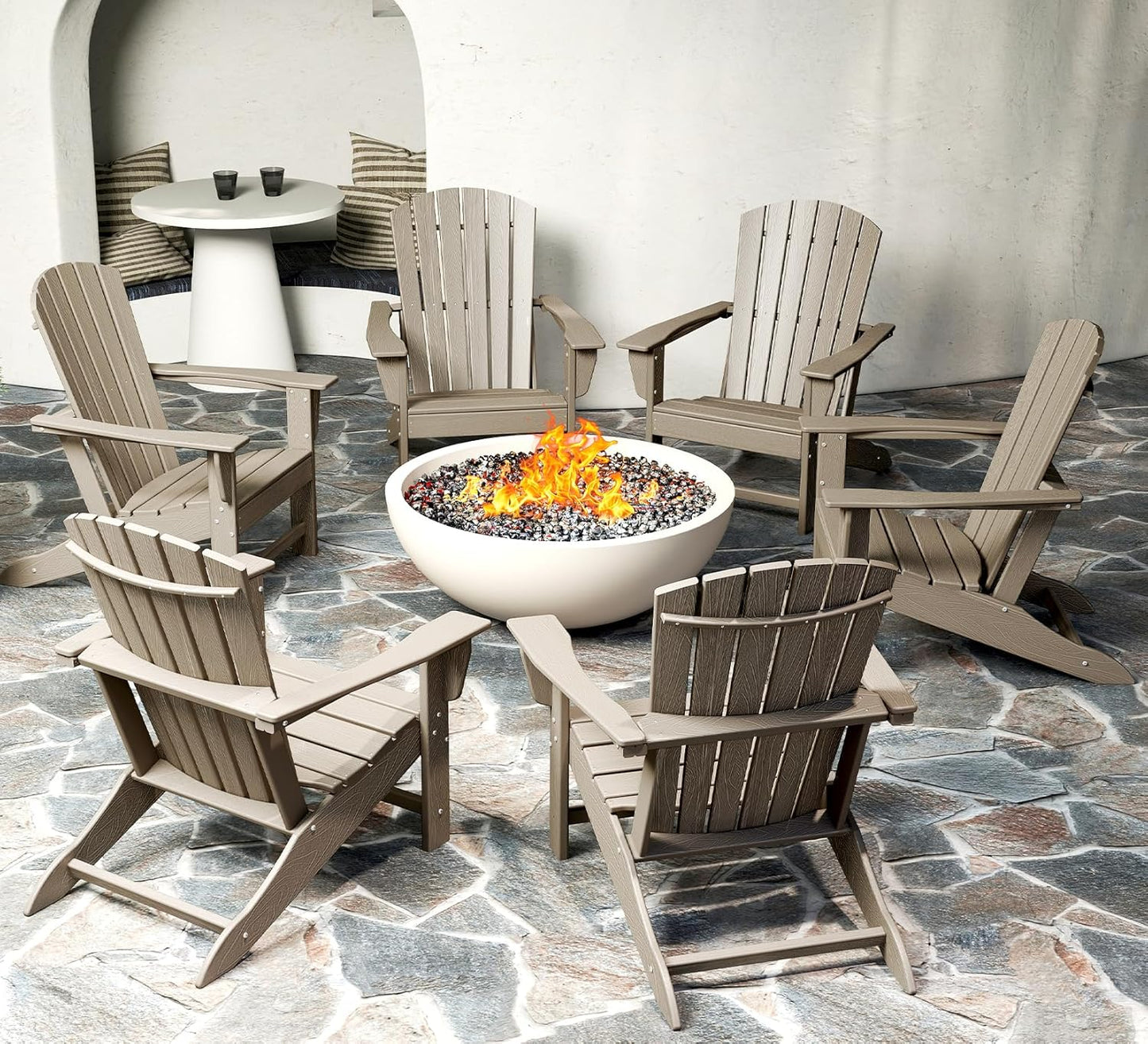 BRIOPAWS Adirondack-Chairs-Set of 4 | Fire Pit Chair | Oversized | HDPE Plastic | Weather Resistant | for Deck Outdoor Poolside Campfire | Blue