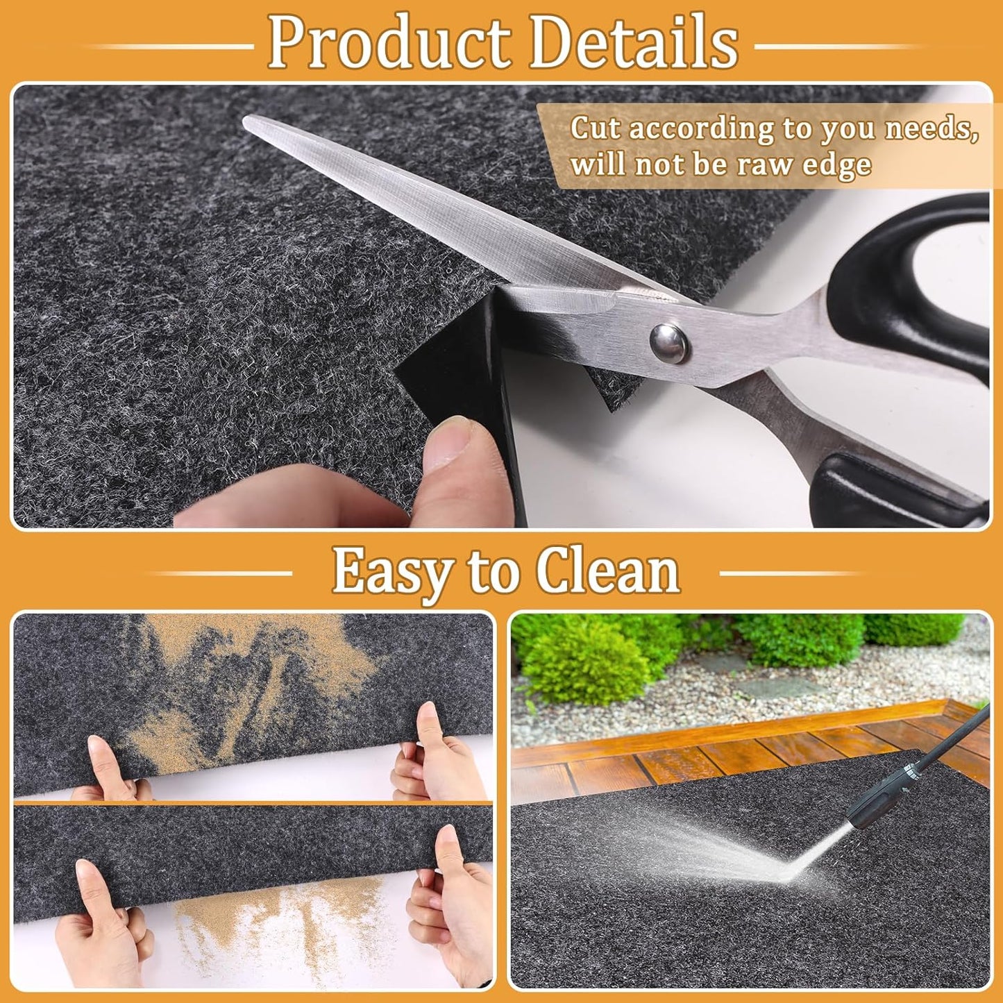 12.2 x 10.2 Ft Outdoor Storage Shed Floor Mat Waterproof, 500g/㎡ Thickened Washable Furniture Dustproof Anti-Slip Pad for Patio, Moto, Car for Protect Flooring from Wear, Carport Dustproof Oil Mat