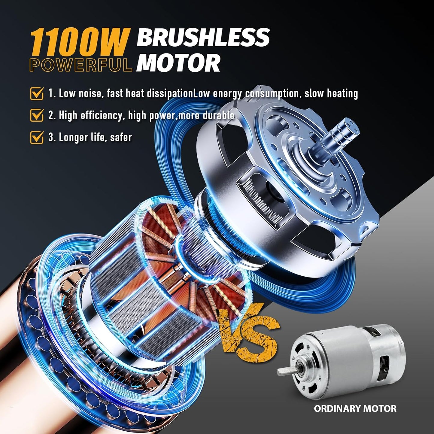 12 Inch Cordless Brushless Electric Chainsaw, 2 × 4.0Ah Batteries & Auto Oiler Security Lock, 42 FT/S Powered Compact HandHeld Chain Saw, for Tree Trimming, Wood Cutting Garden, Pruning