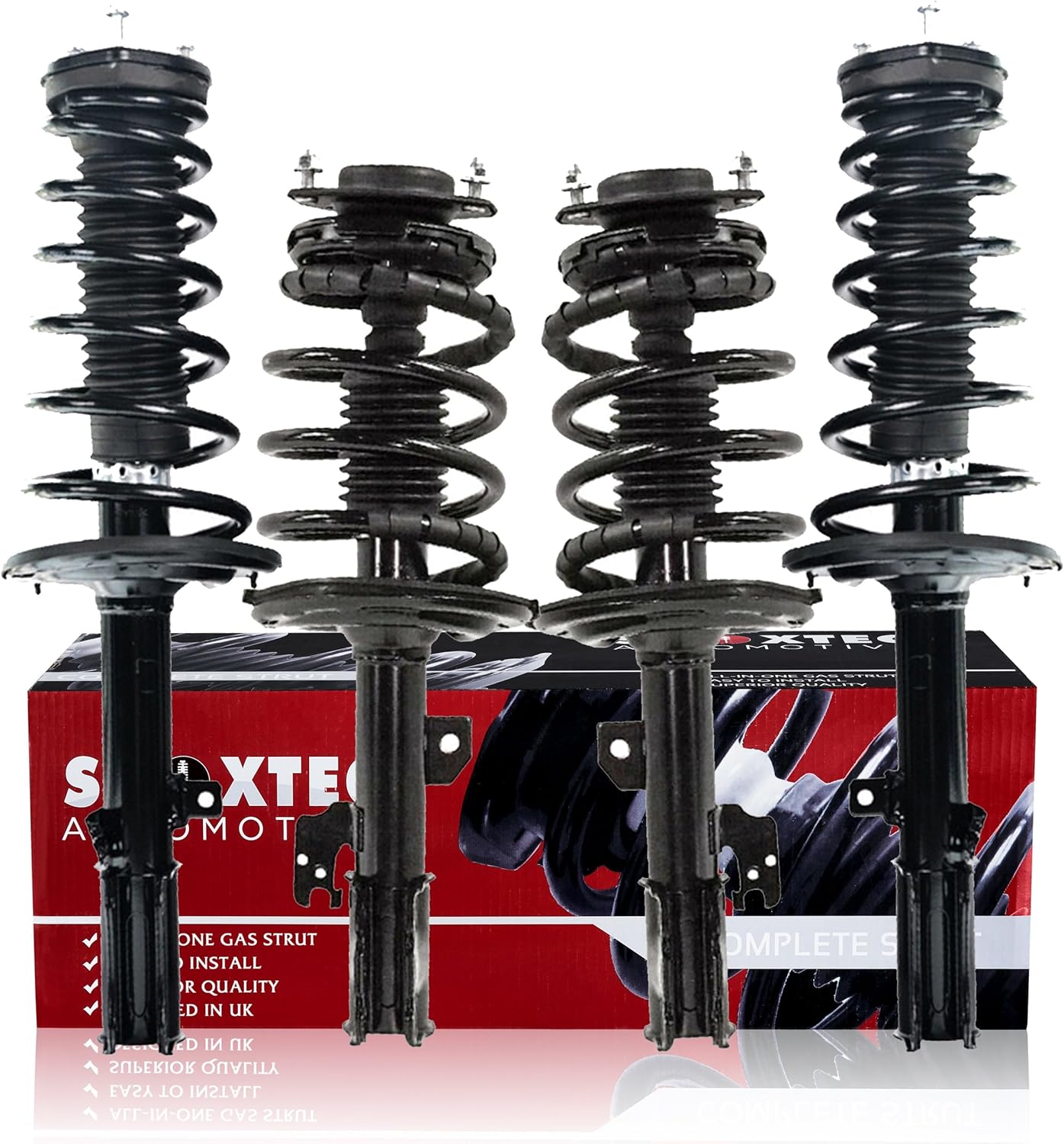 Shoxtec Full Set Complete Struts Assembly Replacement for 2007-2009 Lexus ES350 Coil Spring Shock Absorber Repl. Part no. 272384 272385 272307 272308