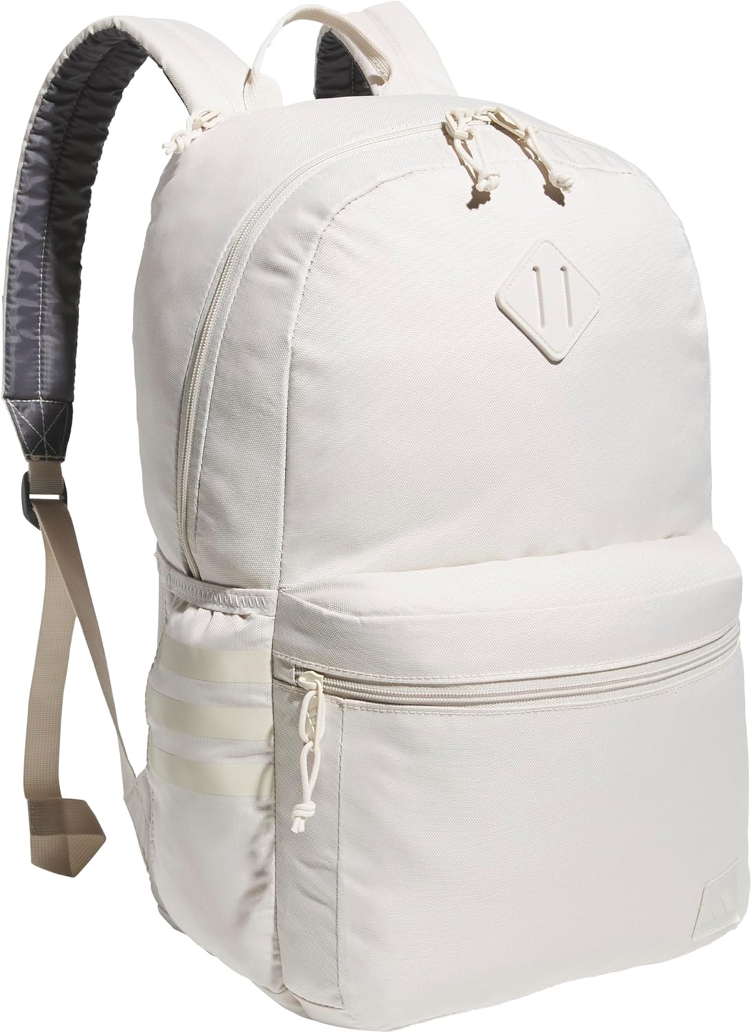 adidas 3-Stripe Classic Backpack for Men and Women, Bag with Laptop Sleeve, Woodland Floral Chalk White/Wonder Orchid Purple/5.0, One Size