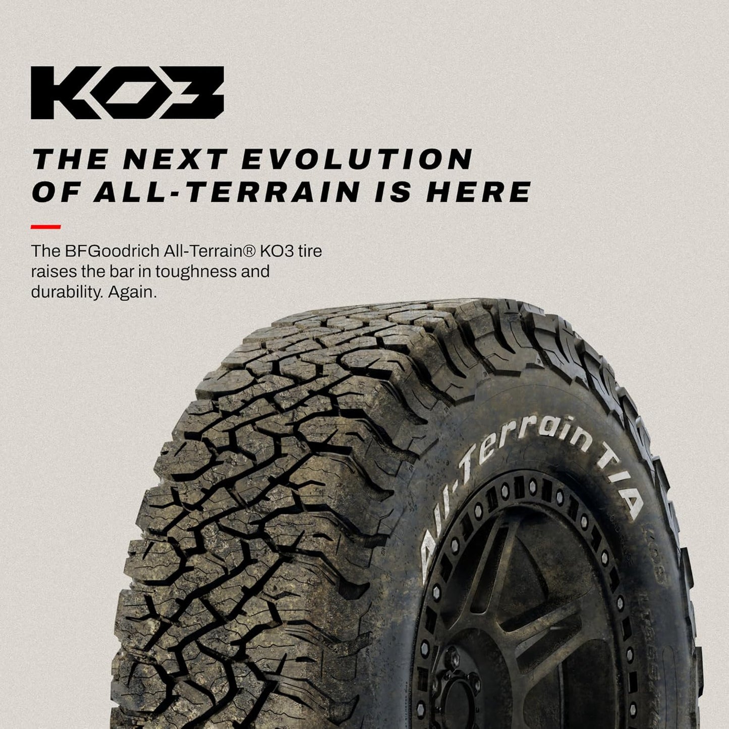 BFGoodrich All-Terrain T\/A KO3 Car Tire for Light Trucks, SUVs, and Crossovers, LT295\/65R20\/E 129\/126S