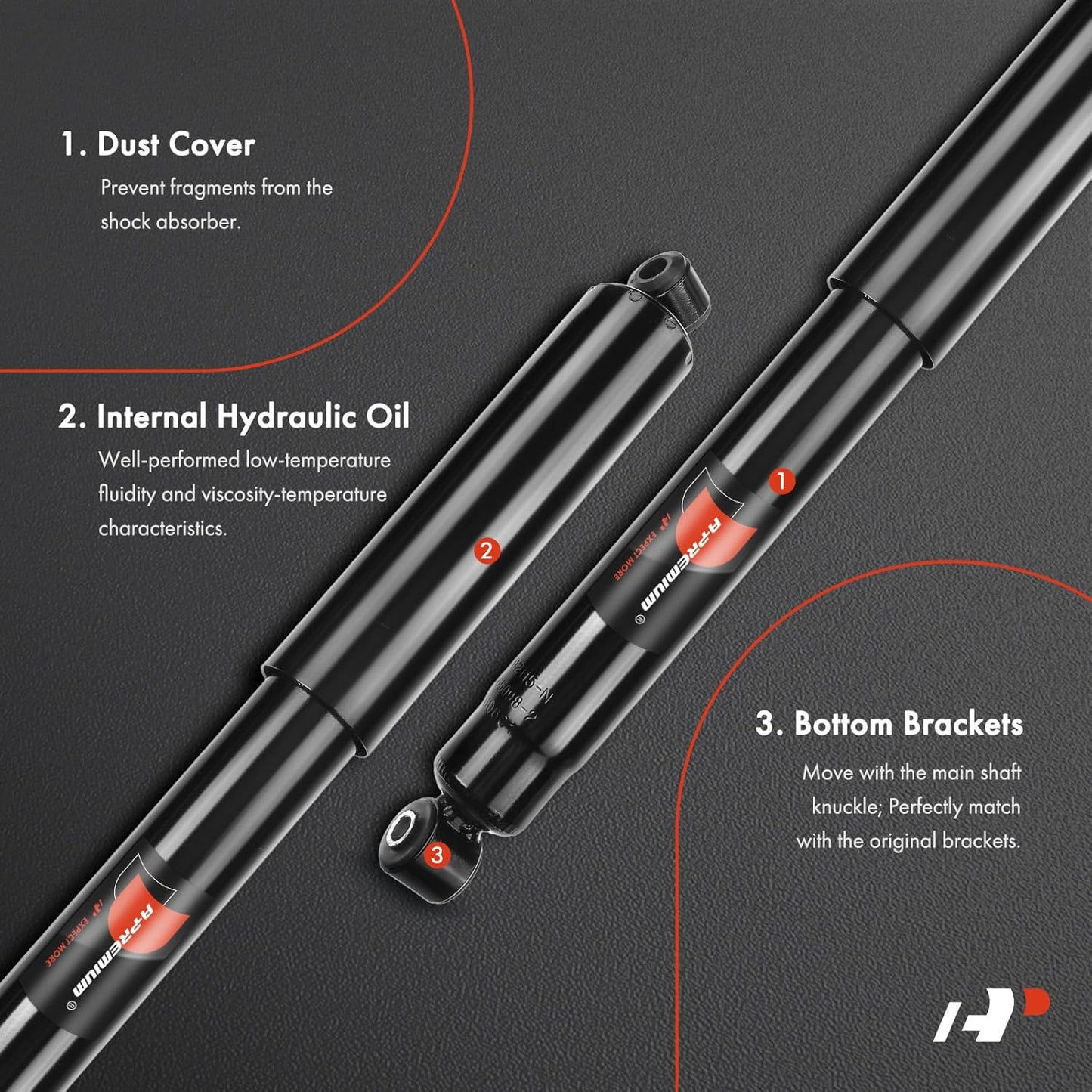 A-Premium Front Shock Absorber Strut Compatible with Ford Excursion 2000-2005, 4WD, 2-PC Set