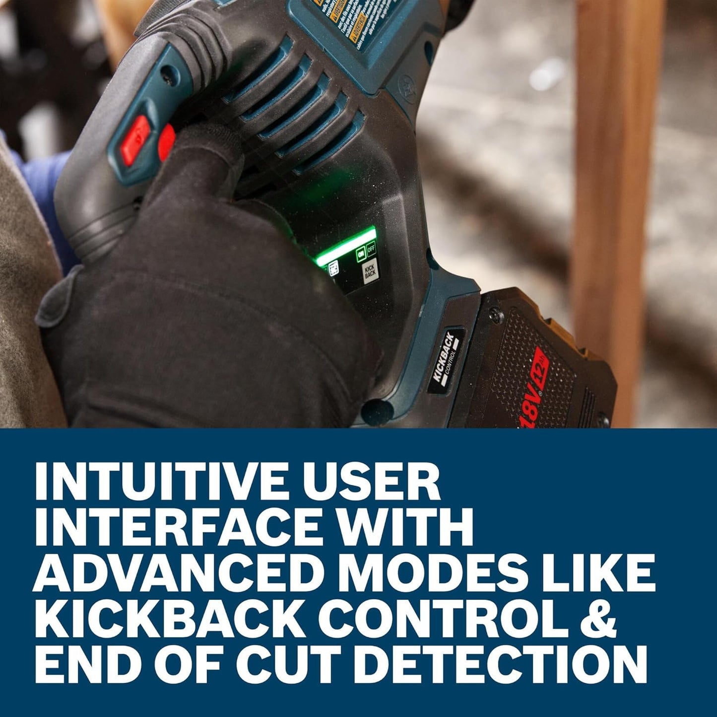 BOSCH GSA18V-126N PROFACTOR 18V Reciprocating Saw - 1-1/4" Stroke, 0-3000 SPM, BITURBO Brushless, KickBack Control, 6 Speed Settings, Tool-Free Blade Change (Bare Tool)