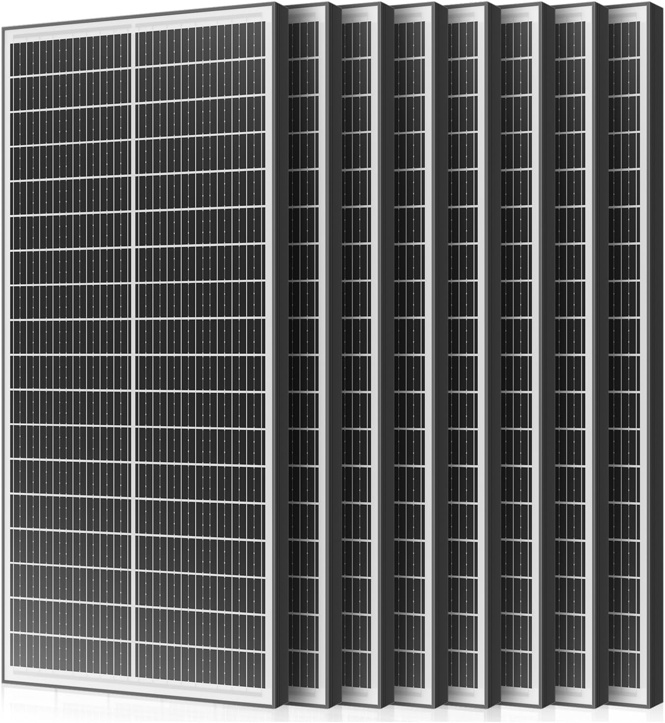 100 Watt Bifacial Solar Panel, 18BB Monocrystalline High Efficiency Module, Dual-Sided 12V/24V for RV, Boat, Cabin, Camping, Off-Grid Systems