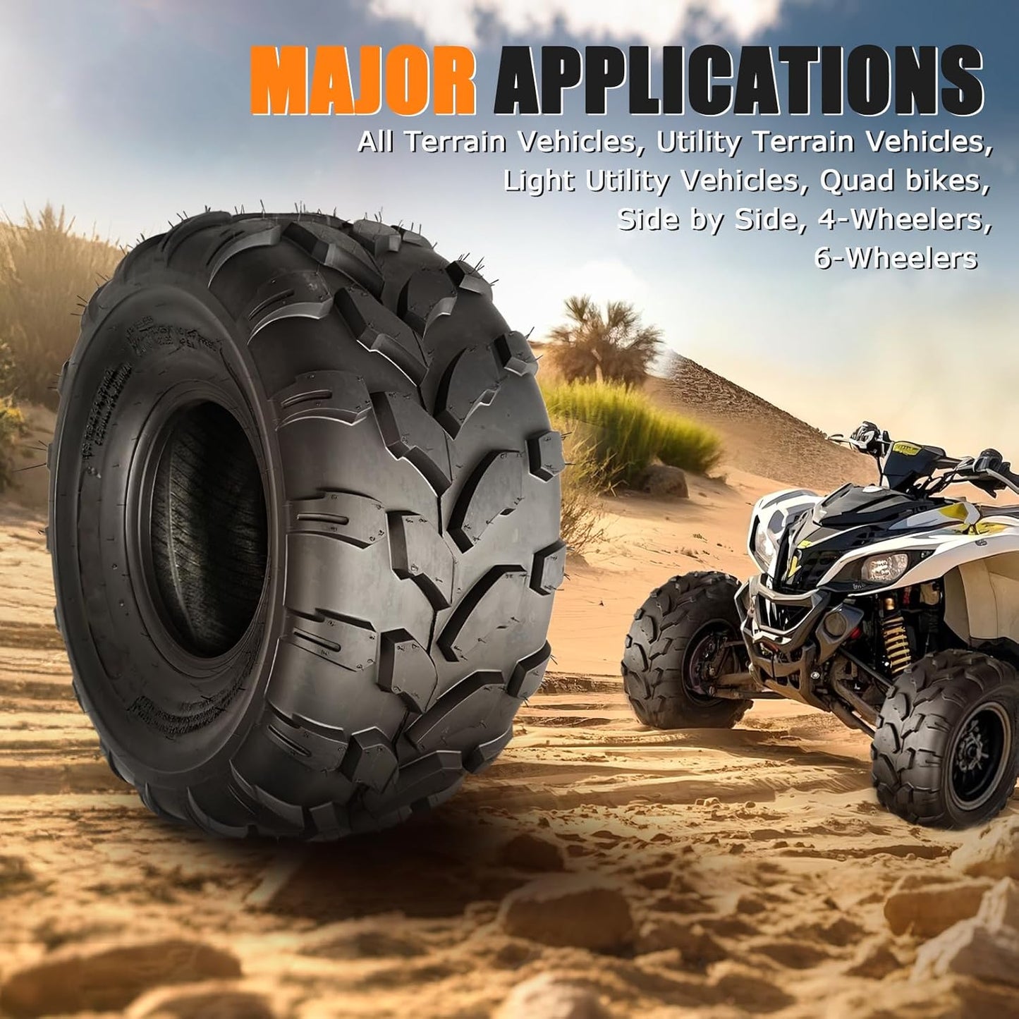 TRIPOWER ATV/UTV Tires 20x10-8 All Terrain 20x10x8 Off-Road Mud Lawn-Mowers Tires, 4 PR, Set of 2