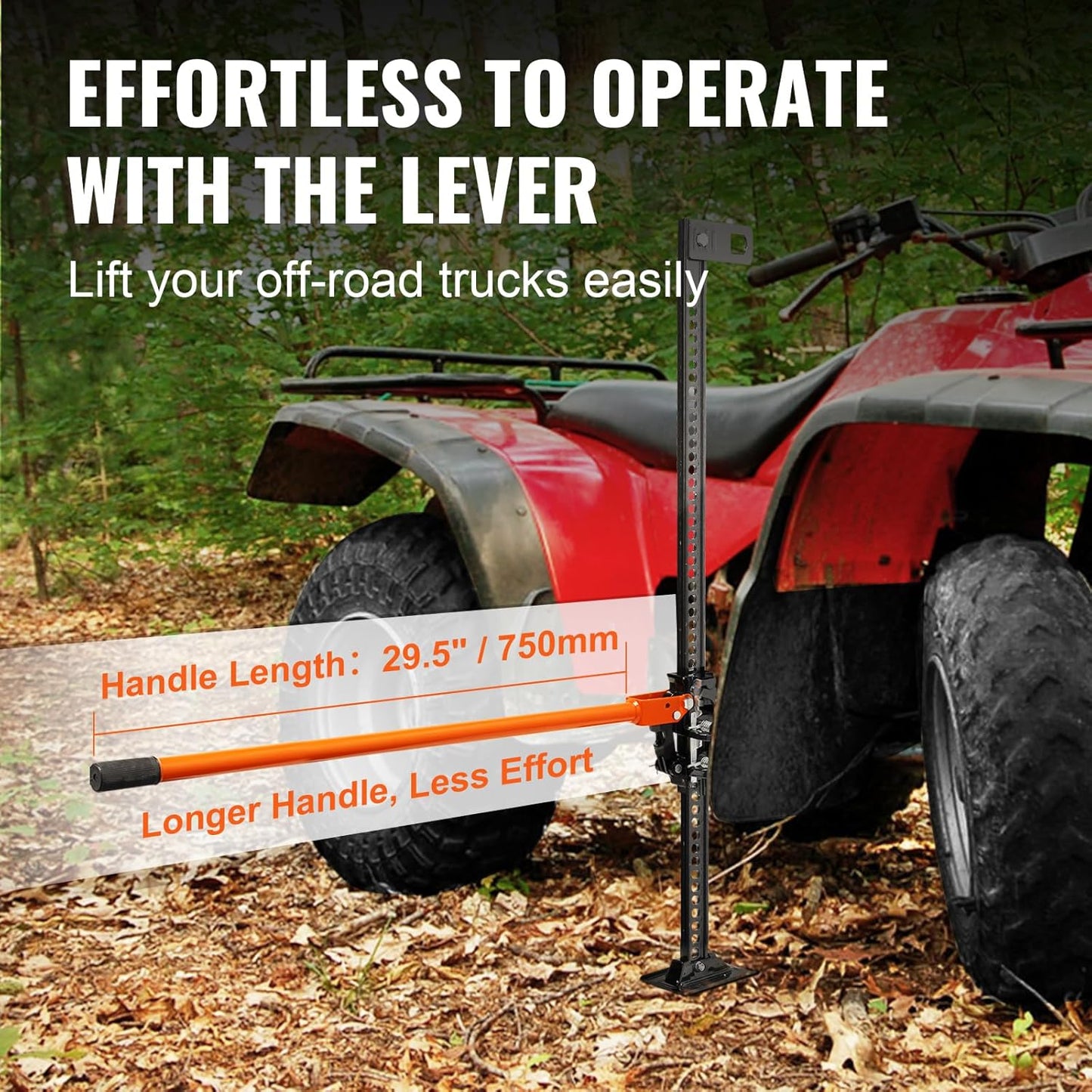 VEVOR Farm Jack 48 inch Utility High Lift Jack, 7000 lbs Capacity Ratcheting Off Road Jeep Jack, Heavy-Duty Farm Jack for Tractor, Truck, SUV, Bumper Lift, Orange