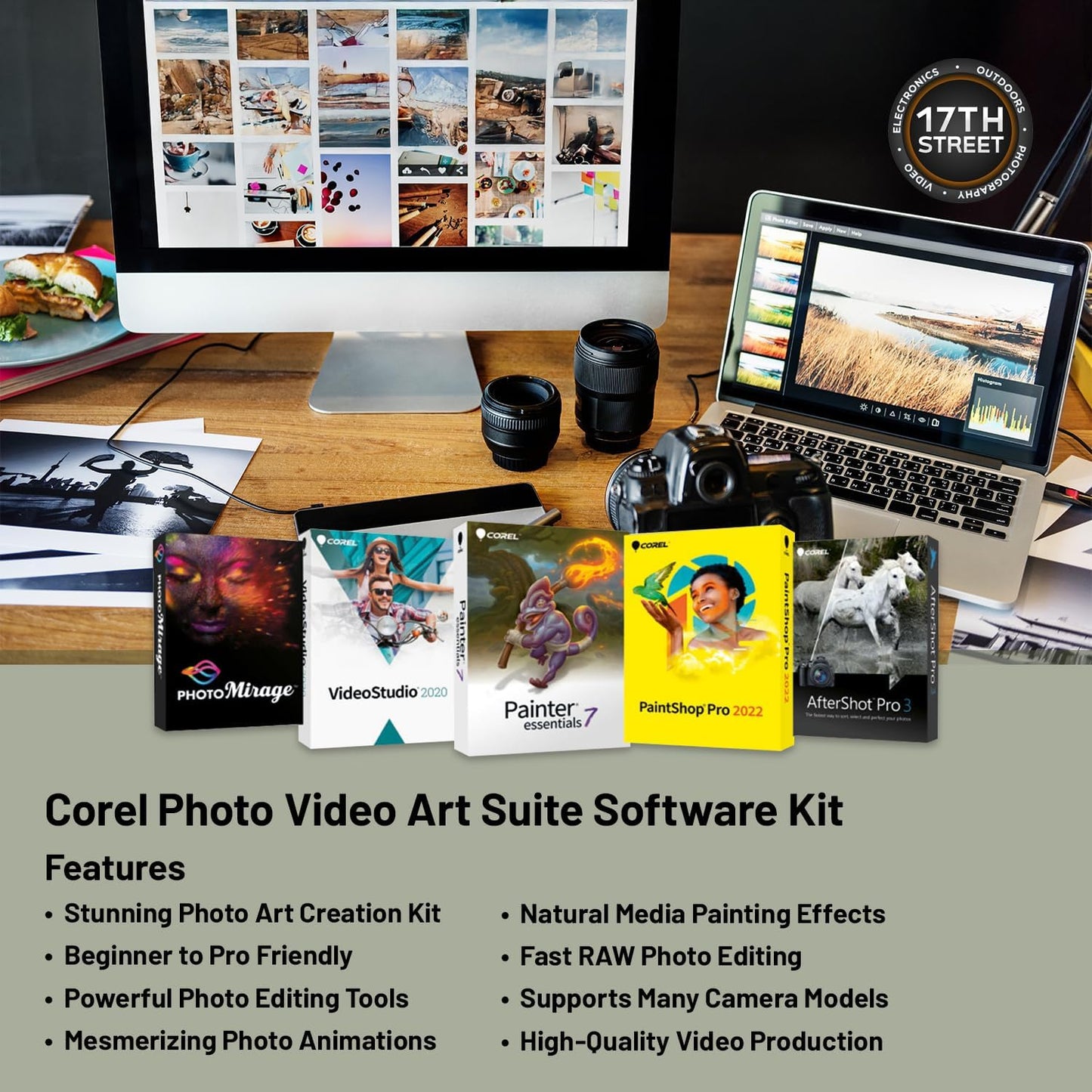 Sony FE 85mm f/1.4 GM II Lens for E-Mount Cameras | Full-Frame Large-Aperture Digital Camera Lens with Corel Art Suite Software Kit, SanDisk 64GB Memory Card and Camera Backpack - Essential Bundle Kit
