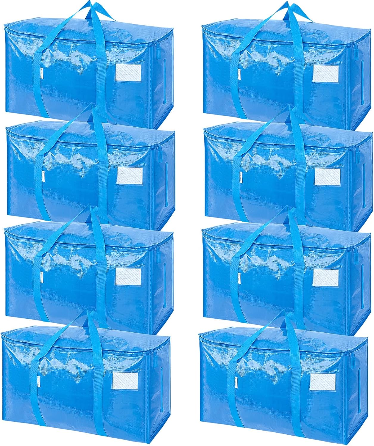 TICONN 6 Pack Extra Large Moving Bags with Zippers & Carrying Handles, Heavy-Duty Storage Tote Moving Boxes for Space Saving