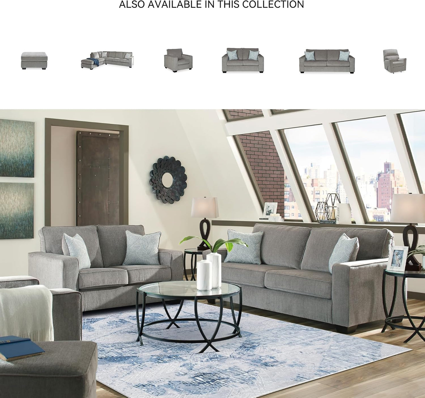 Signature Design by Ashley Altari Modern Chair, Light Gray