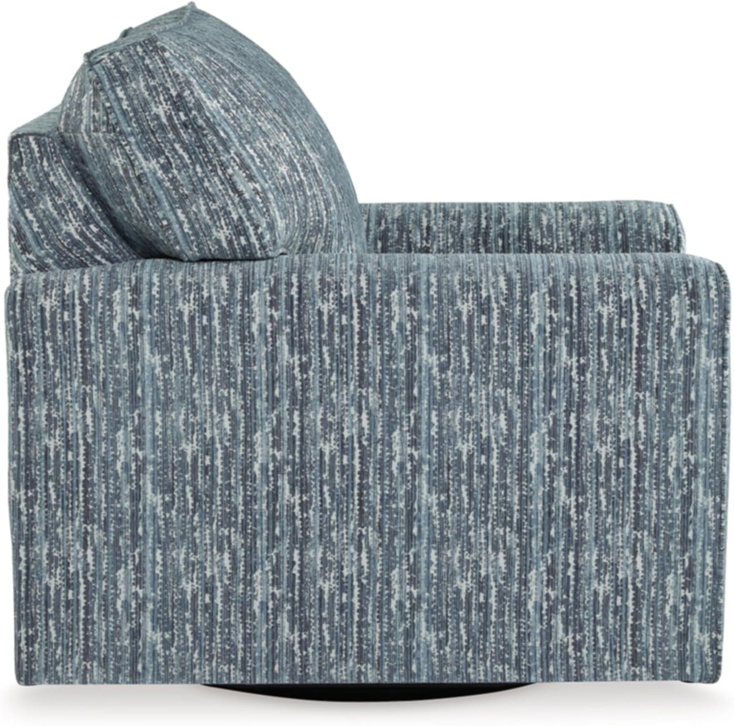 Signature Design by Ashley Aterburm Contemporary Swivel Accent Chair with Abstract Stripe Design, Track Arms, Metal Swivel Base and Removable Cushions, Blue & Green