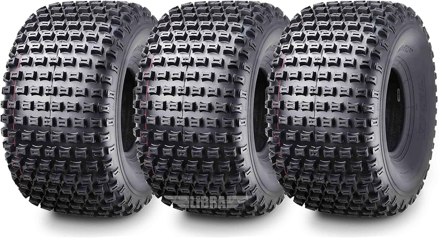 WANDA 3 New 3 Wheeler ATV Tires 22X11-8 4PR P322 Dimple Knobby - 10026