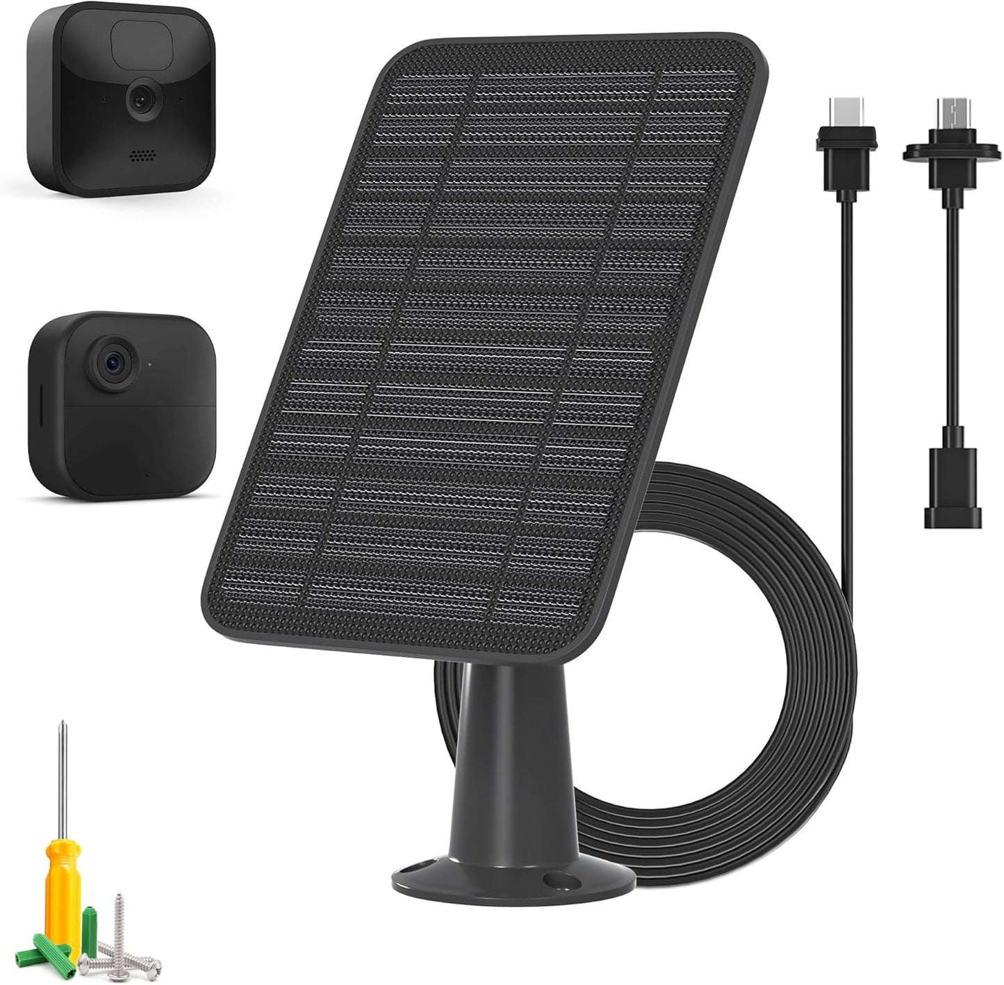 5W Solar Panel Compatible with Blink Outdoor 4(4th Gen)/Blink Outdoor(3rd Gen) XT3 & Blink XT2/XT Camera, Blink Solar Panel Charger with 13.1ft Cable Rubber Plug, IP65 Waterproof, Secure Mount, 4 Pack