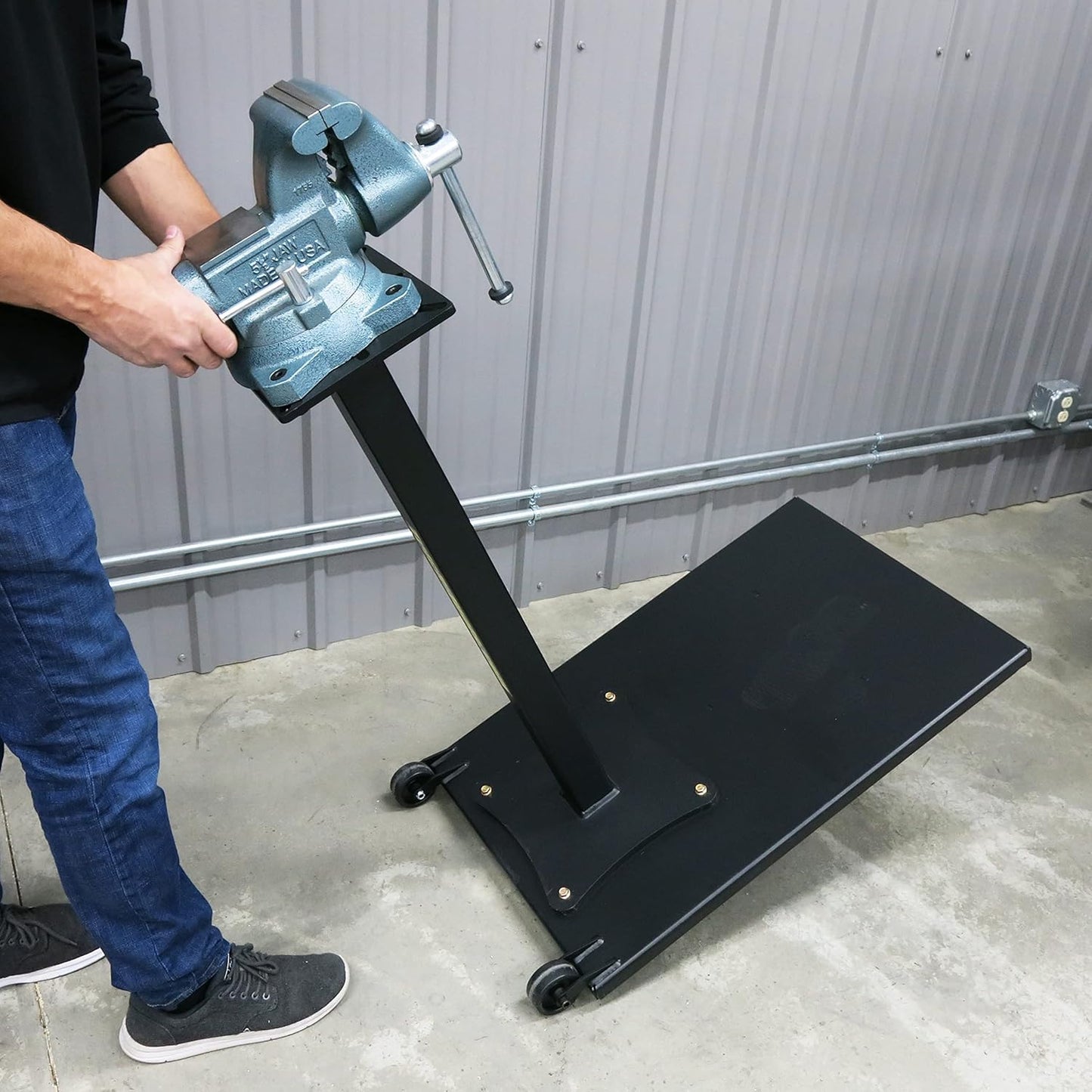 Trick-Tools Versa-Mount Rolling Pedestal Base, Mobile Tool Base, Made in the USA