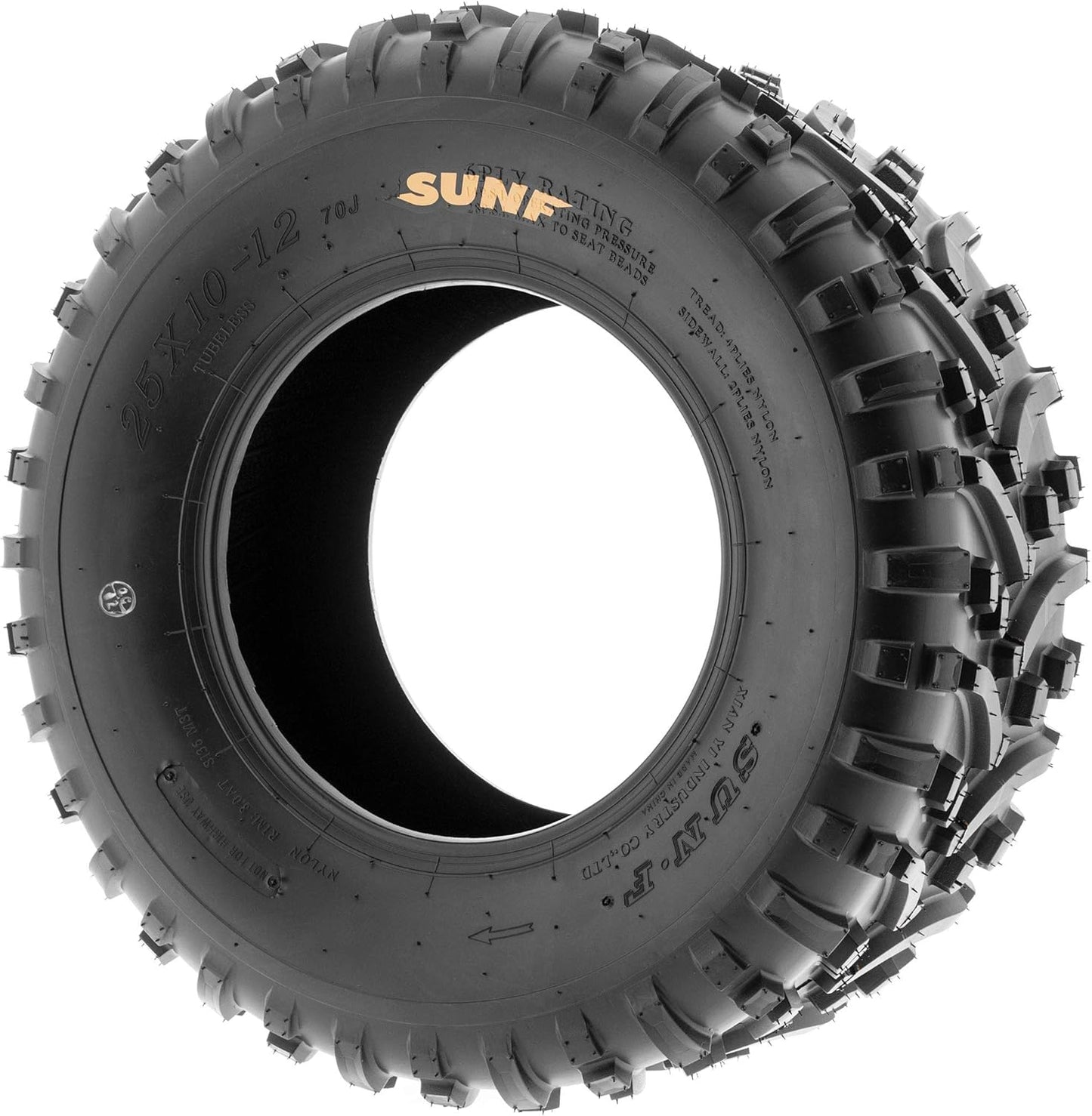 SunF 22x11-8 ATV UTV Tire 22x11x8 Knobby Tubeless PR A032 - PAIR of 2