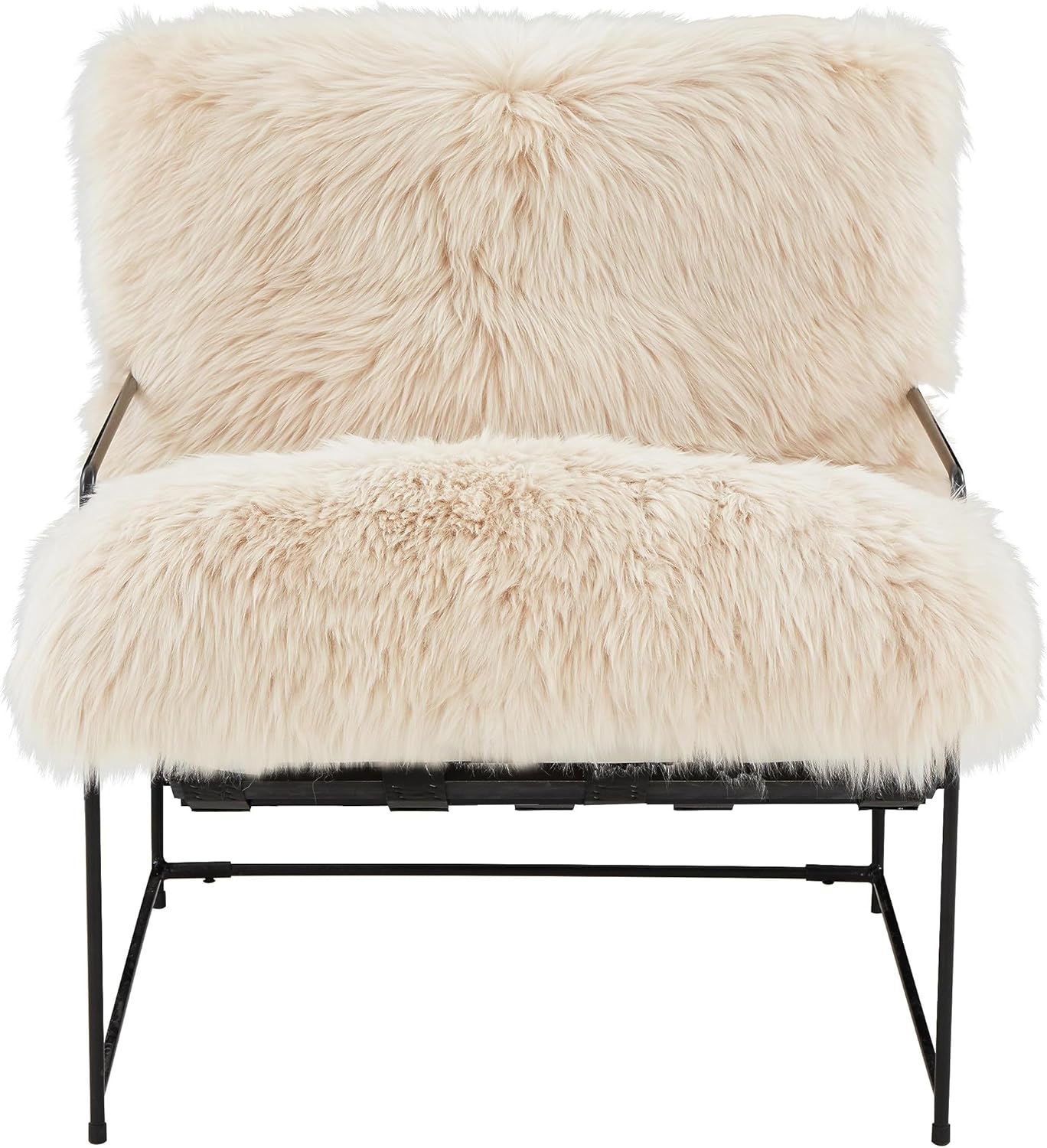 Tov Furniture Kimi Natural Genuine Sheepskin Upholstered Living Room Accent Chair