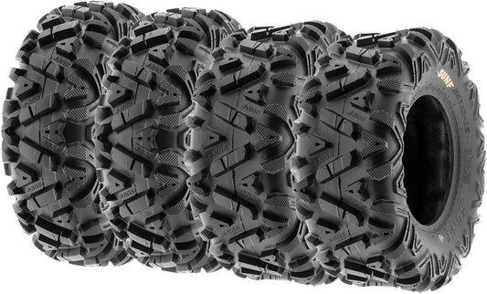 Set of 4 SunF Power.I ATV/UTV AT All-Terrain Tire Bundle 25x8-12 Front & 25x11-10 Rear 6 PR Tubeless A033