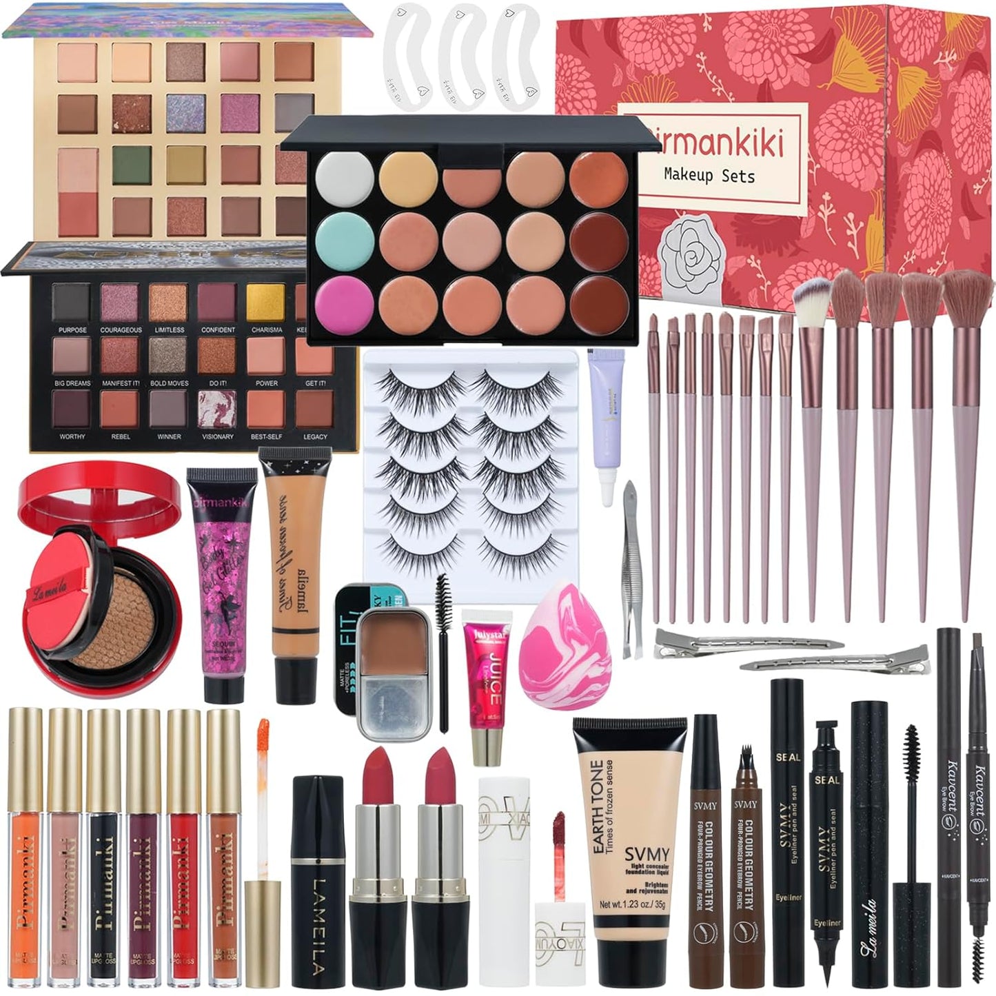 All in One Makeup Kit for Women Full Kit, Makeup Gift Set for Girls & Teen, Travel Makeup Set, Professional Makeup Kit Includes lash Clusters Kit Eyeshadow Lipstick Brow Pencil Eyeliner Brush Set