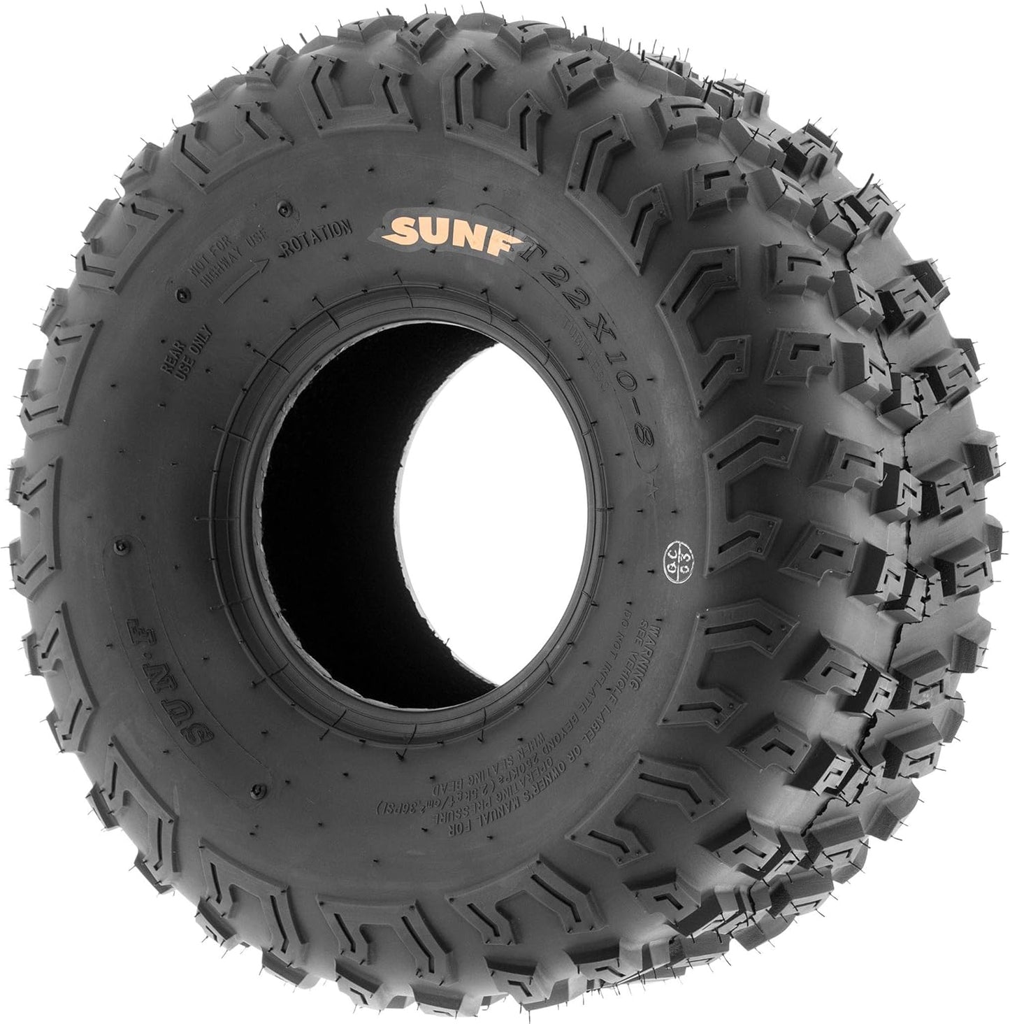 Set of 2 SunF A030 Knobby ATV/UTV Tires 22x10-8 ,6 PR, Tubeless