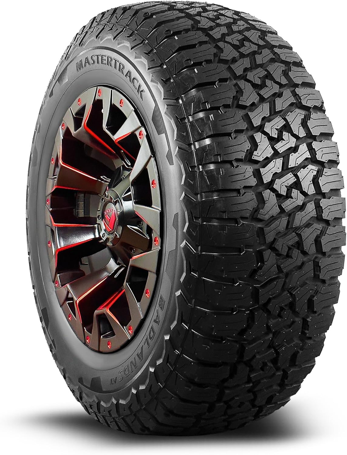 4-Pack: Mastertrack BADLANDS AT LT275/65R18 All-Terrain Tire for Light Truck & SUV | 10-Ply E (Load Range E) | 123/120S | Includes Road Hazard Warranty -275/65-18(Tire Only)