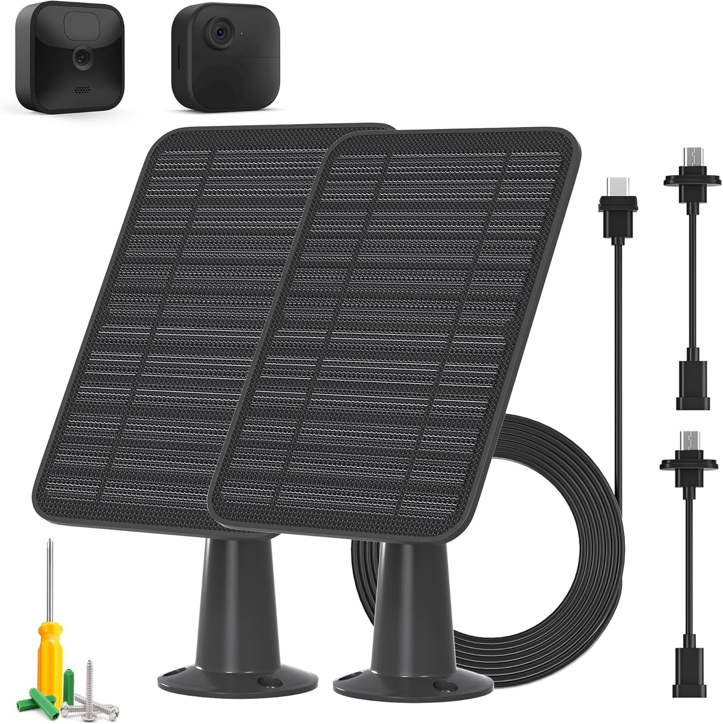 5W Solar Panel Compatible with Blink Outdoor 4(4th Gen)/Blink Outdoor(3rd Gen) XT3 & Blink XT2/XT Camera, Blink Solar Panel Charger with 13.1ft Cable Rubber Plug, IP65 Waterproof, Secure Mount, 4 Pack