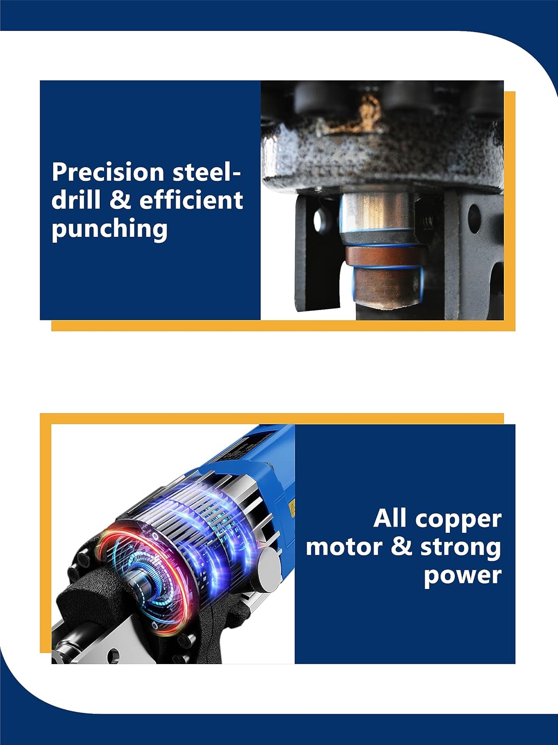 AMZCNC 110V 1200W Hydraulic Hole Punch Electric Hydraulic Hole Punching Tool Angle Steel Punching Tool Hole Digger for Steel Plate Iron Plate Aluminum Plate Copper Plate