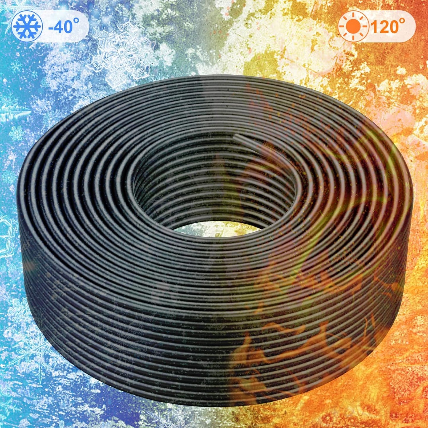Solar Panel Wire - 200FT Black Tinned Copper Wire, 10AWG (6mm²) PV Wire Solar Extension Cable for Outdoor Automotive RV Boat Marine Solar Panel - Black (10AWG 200FT)