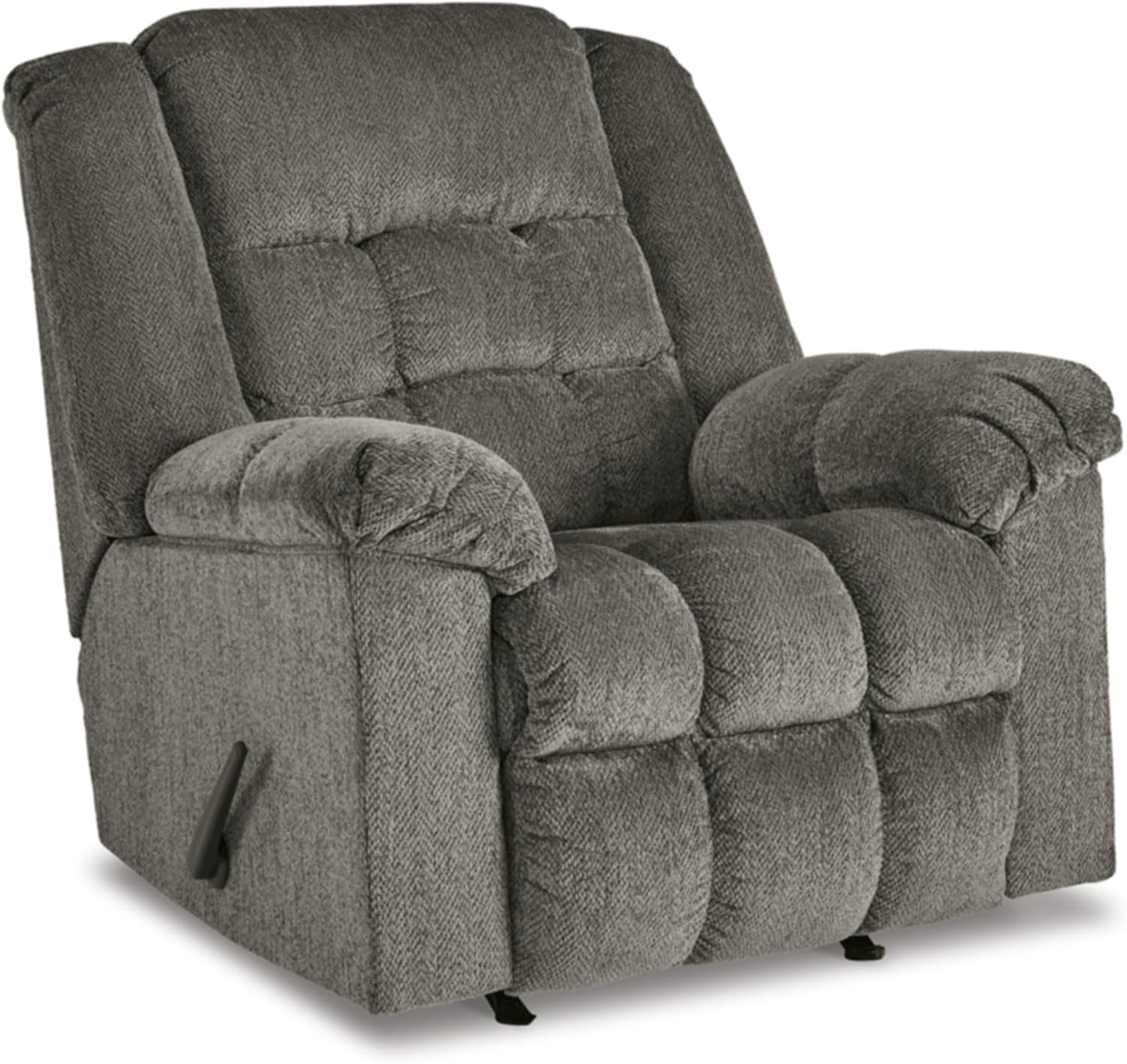 Signature Design by Ashley Kegler Contemporary Tufted Manual Rocker Recliner, Gray