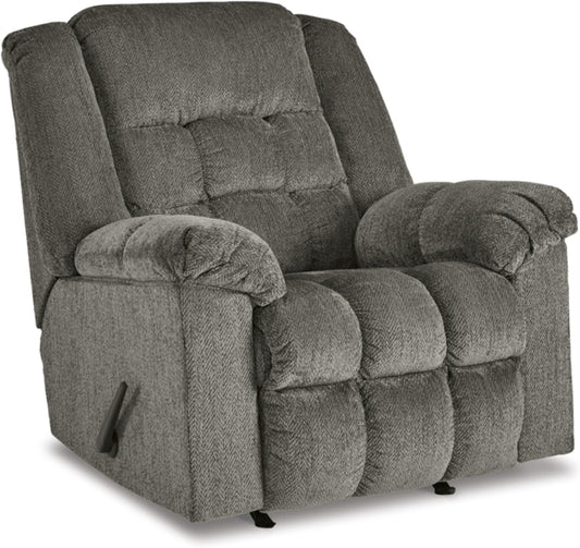 Signature Design by Ashley Kegler Contemporary Tufted Manual Rocker Recliner, Gray