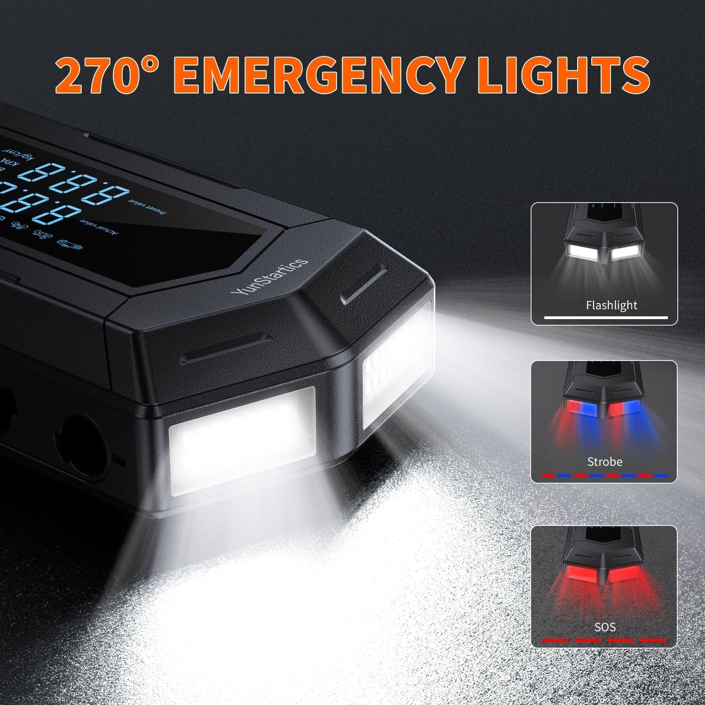 4000A Battery Jumper Starter Portable, Jump Starter with Air Compressor Car Battery Jump Starter with 150PSL Cordless Auto-Shutoff Tire Inflator, 12V Portable Jump Starter for Car