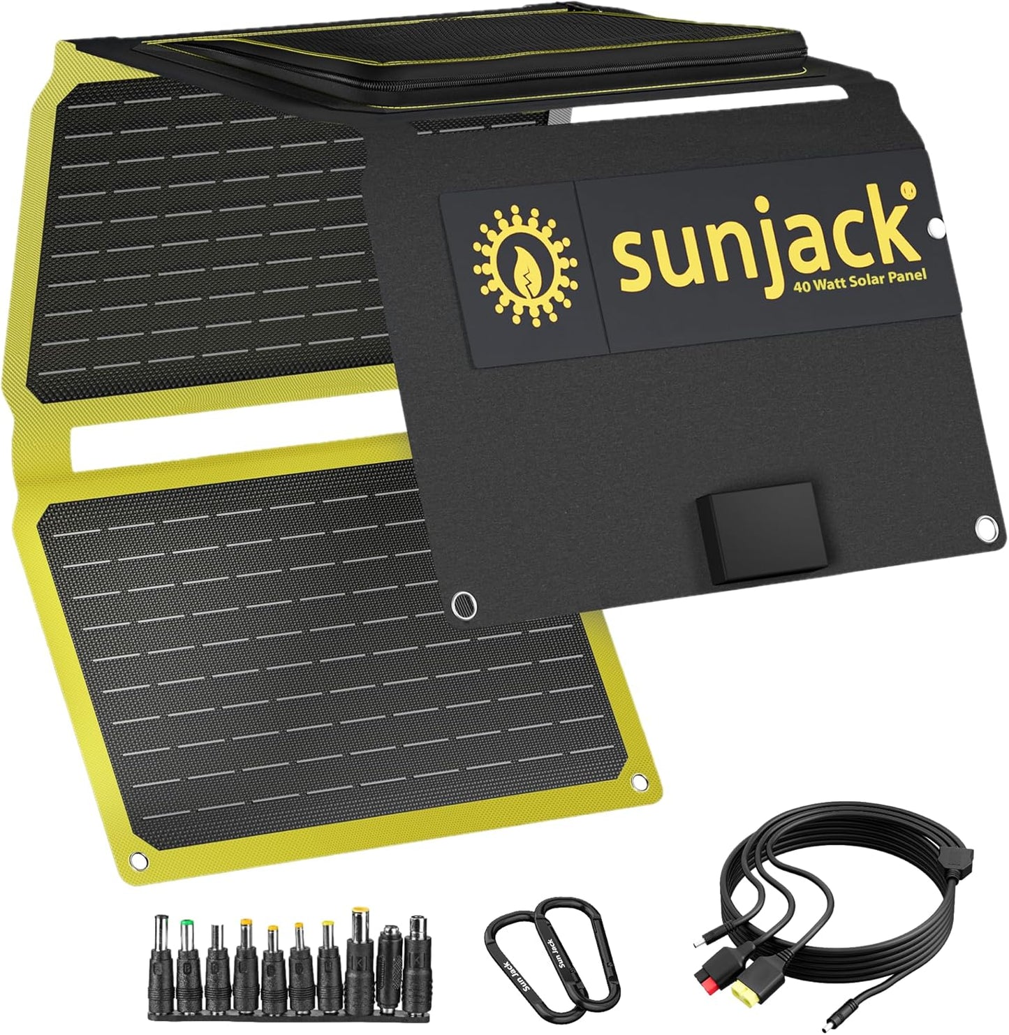 SunJack – 25 Watt Foldable Solar Panel, ETFE Monocrystalline Portable Solar Panel with USB-C and USB-A, IP67 Waterproof Solar Panels for Camping, Backpacking, Hiking and Travel