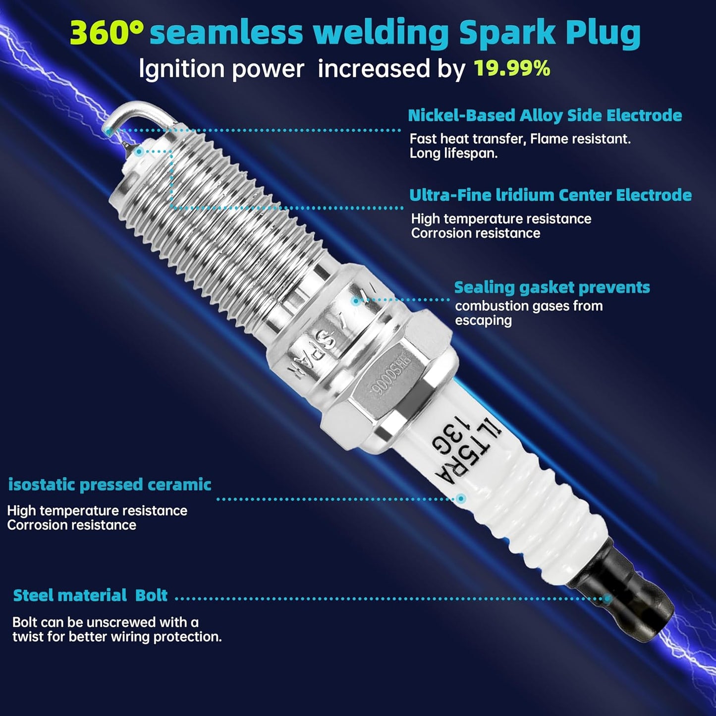 Set of 6 UF553 Ignition Coil Pack & Iridium Spark Plug 3.5L 3.7L V6 Compatible with 2006-2016 Ford Taurus Edge Mustang Explorer Flex F-150 Fusion, Lincoln MKS MKT MKX MKZ, Mazda6 CX-9, DG-520 UF595