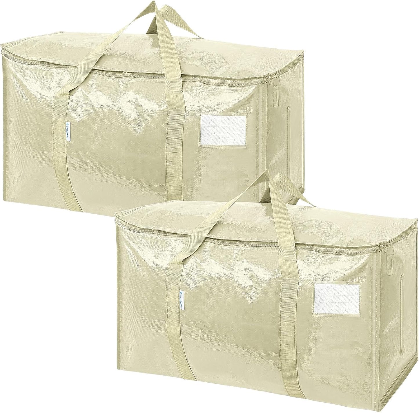 TICONN 6 Pack Extra Large Moving Bags with Zippers & Carrying Handles, Heavy-Duty Storage Tote Moving Boxes for Space Saving