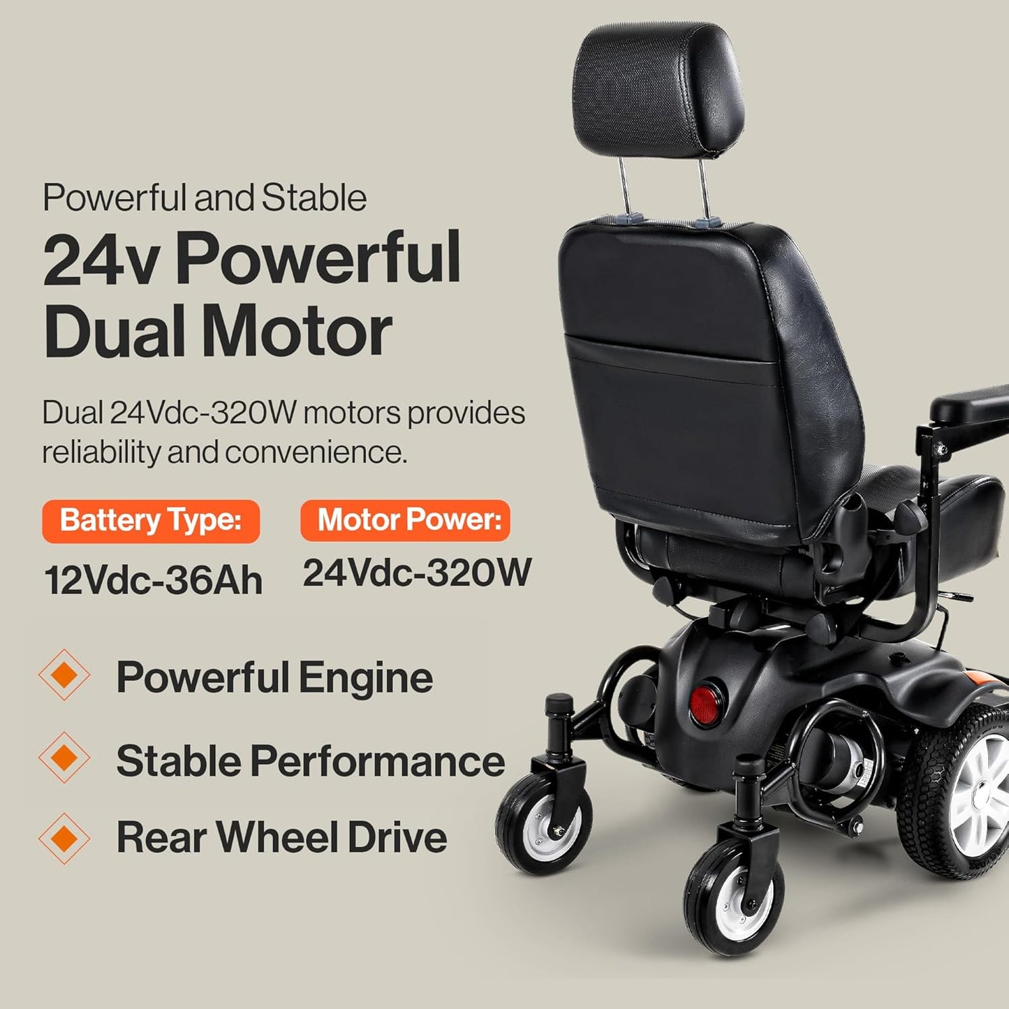 SuperHandy GoRide Power Wheelchair, 300 lbs Capacity, Electric Wheelchair with Dynamic Linx Joystick Controller (GoRide CRX)