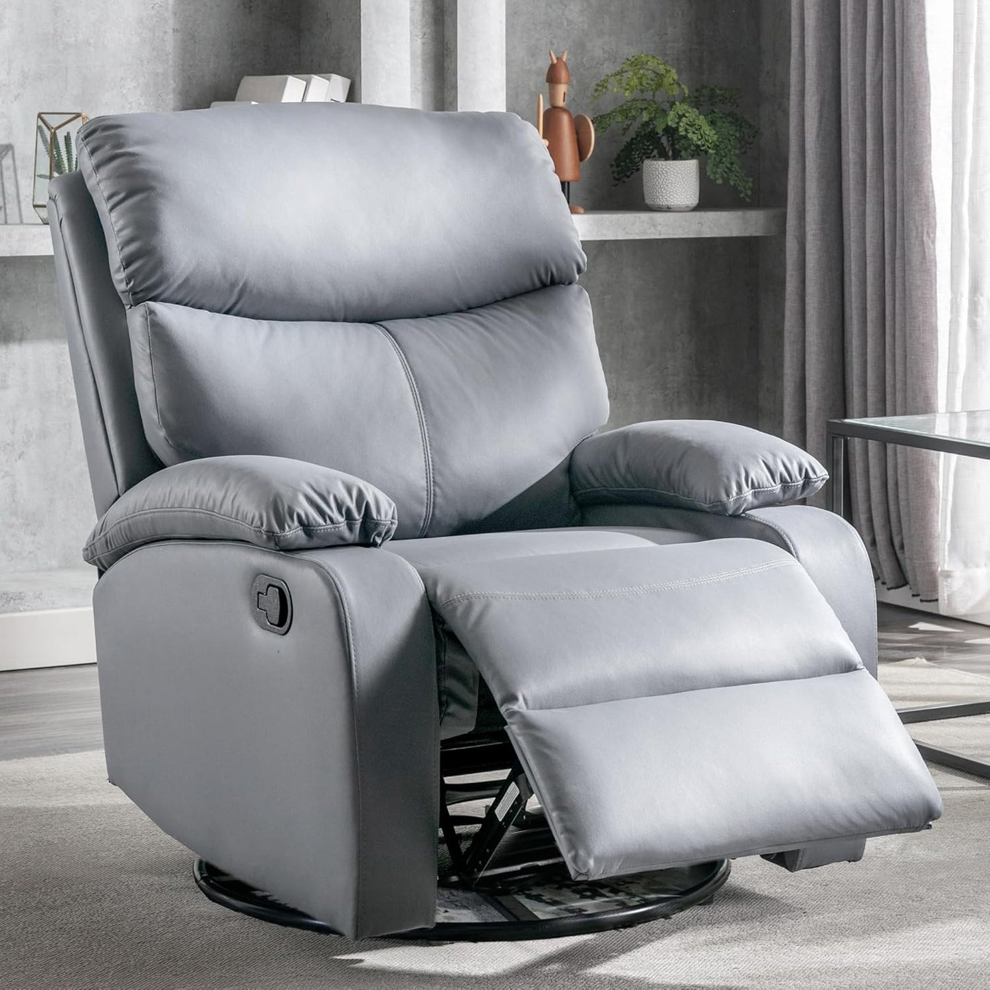 Swivel Rocker Recliner Chair for Adults, Rocking Chair Recliner for Nursery, Small Recliners for Small Spaces, Living Room, RV, Beige