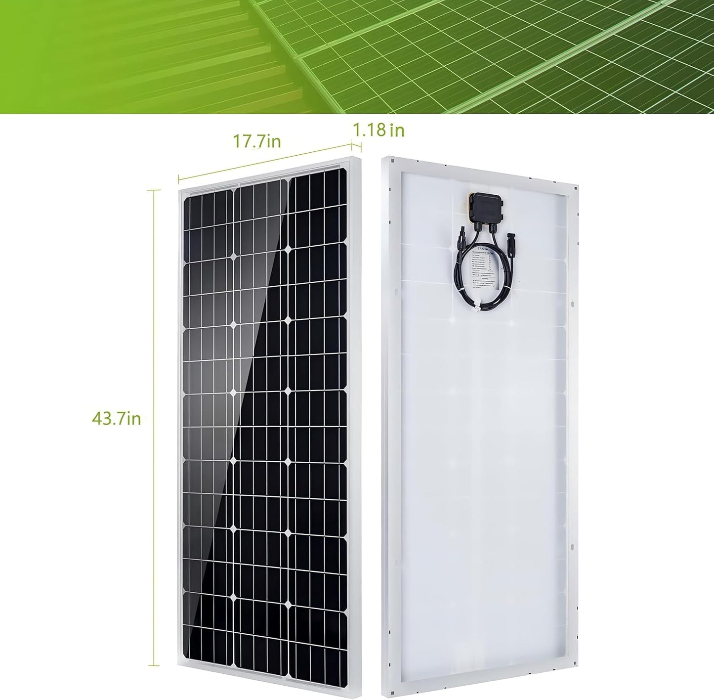 Topsolar Solar Panel Kit 100 Watt 12 Volt Monocrystalline Off Grid System for Homes RV Boat + 30A 12V/24V Solar Charge Controller +Solar Cables + Z-Bracket for Mounting