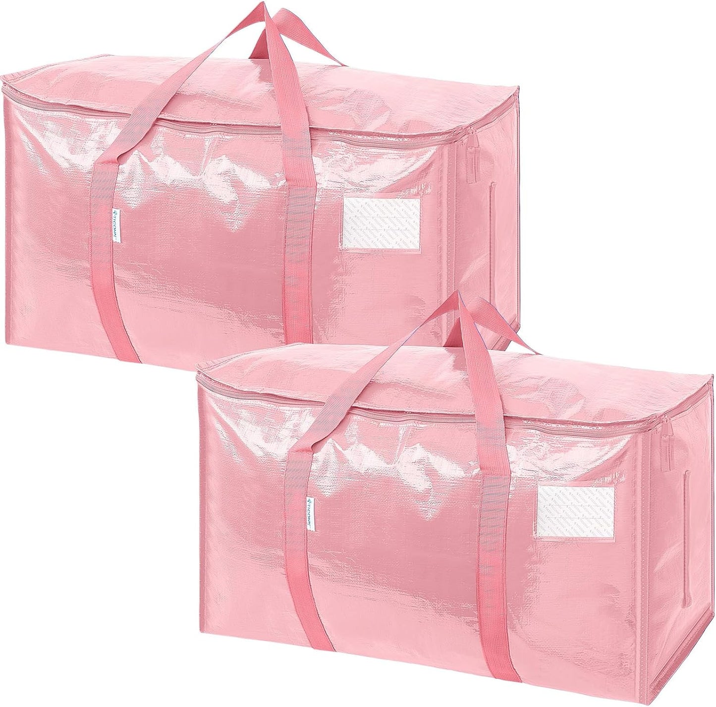 TICONN 6 Pack Extra Large Moving Bags with Zippers & Carrying Handles, Heavy-Duty Storage Tote Moving Boxes for Space Saving