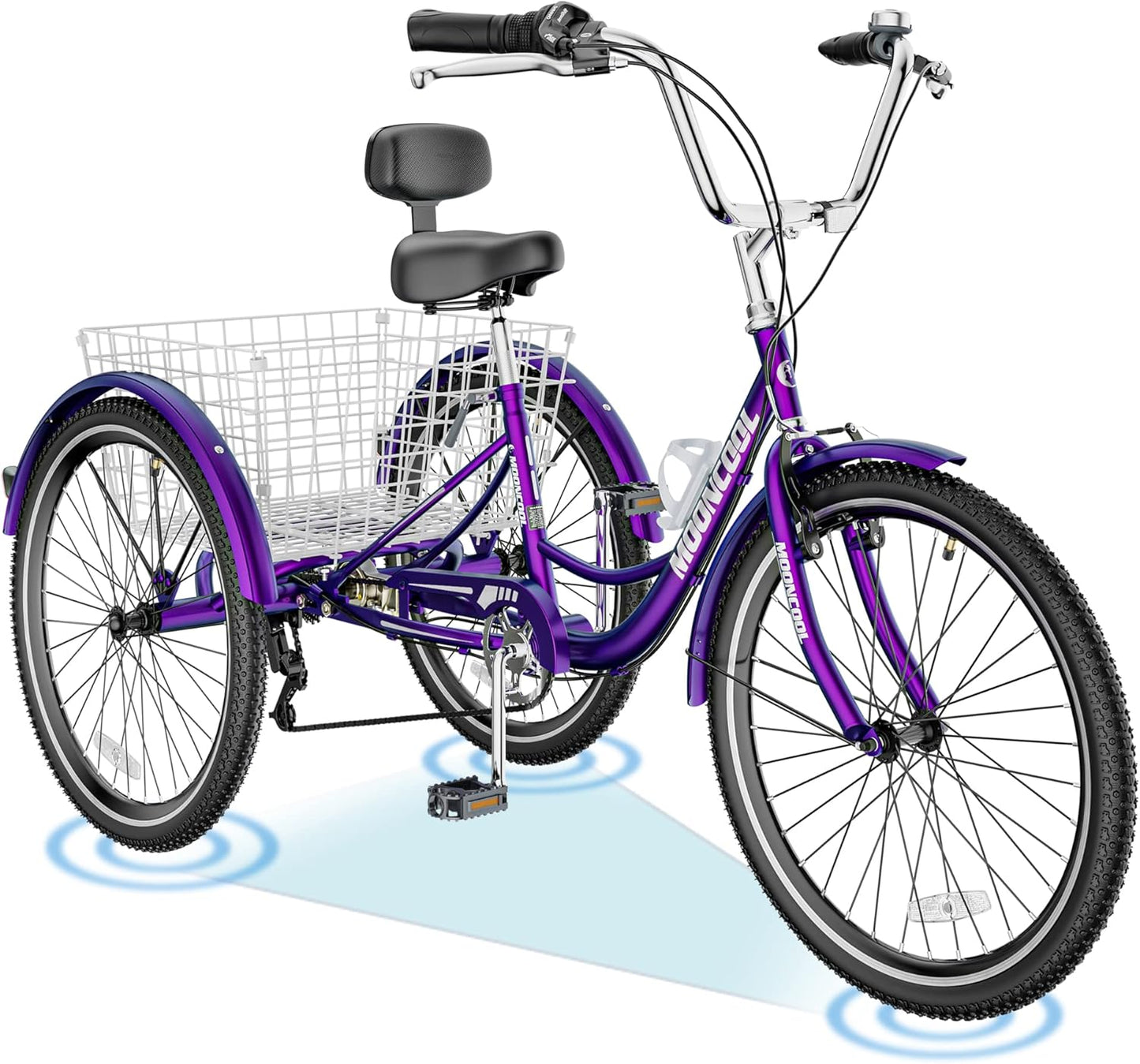 ABORON Adults Tricycle, 3 Wheels Bike for Adult, Tricycle for Adults, Double-Wall Wheel Rims, Tricycle for Women Men Exercise Outdoor Sports