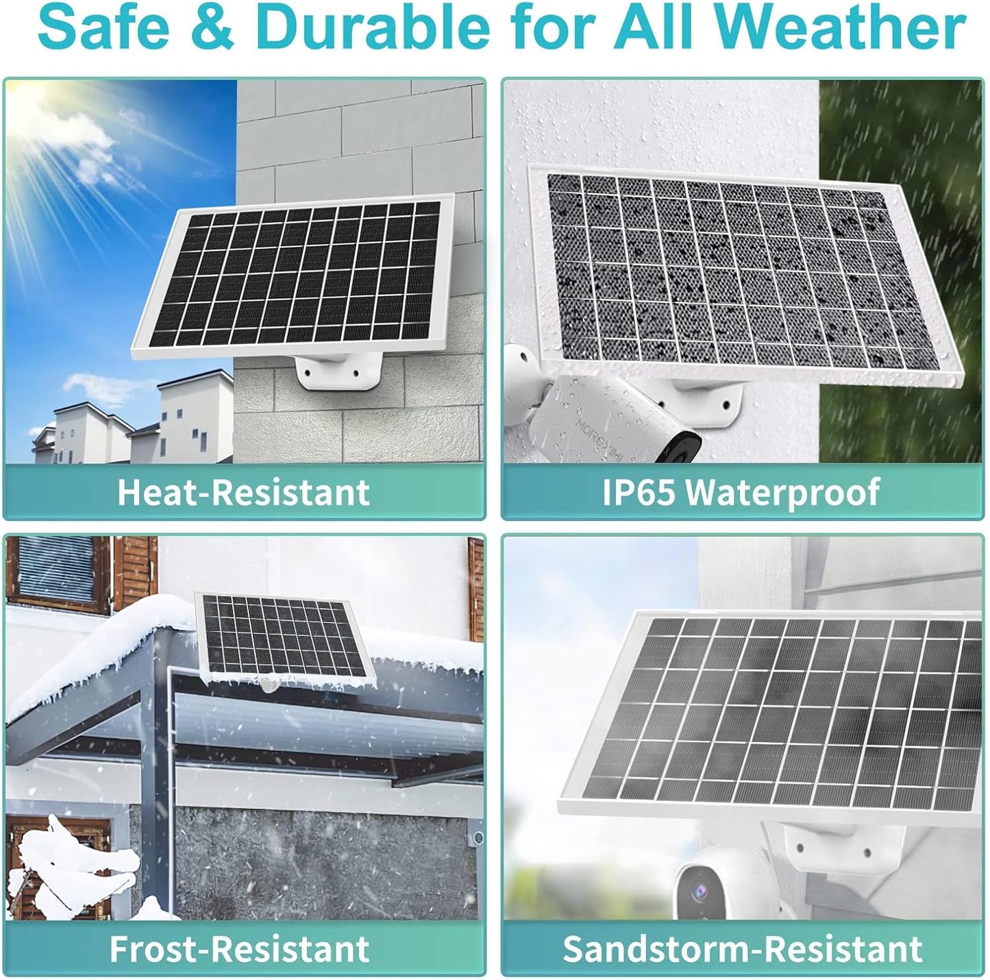 4 Pack 5V 7W Cam Solar Panel Charger for USB type C Outdoo security Camera Compatible Arlo Essential 2K 2nd Gen, Arlo Essential XL 2nd Gen, Roku Battery Camera & Roku Battery Cam Plus & More USB C Cam