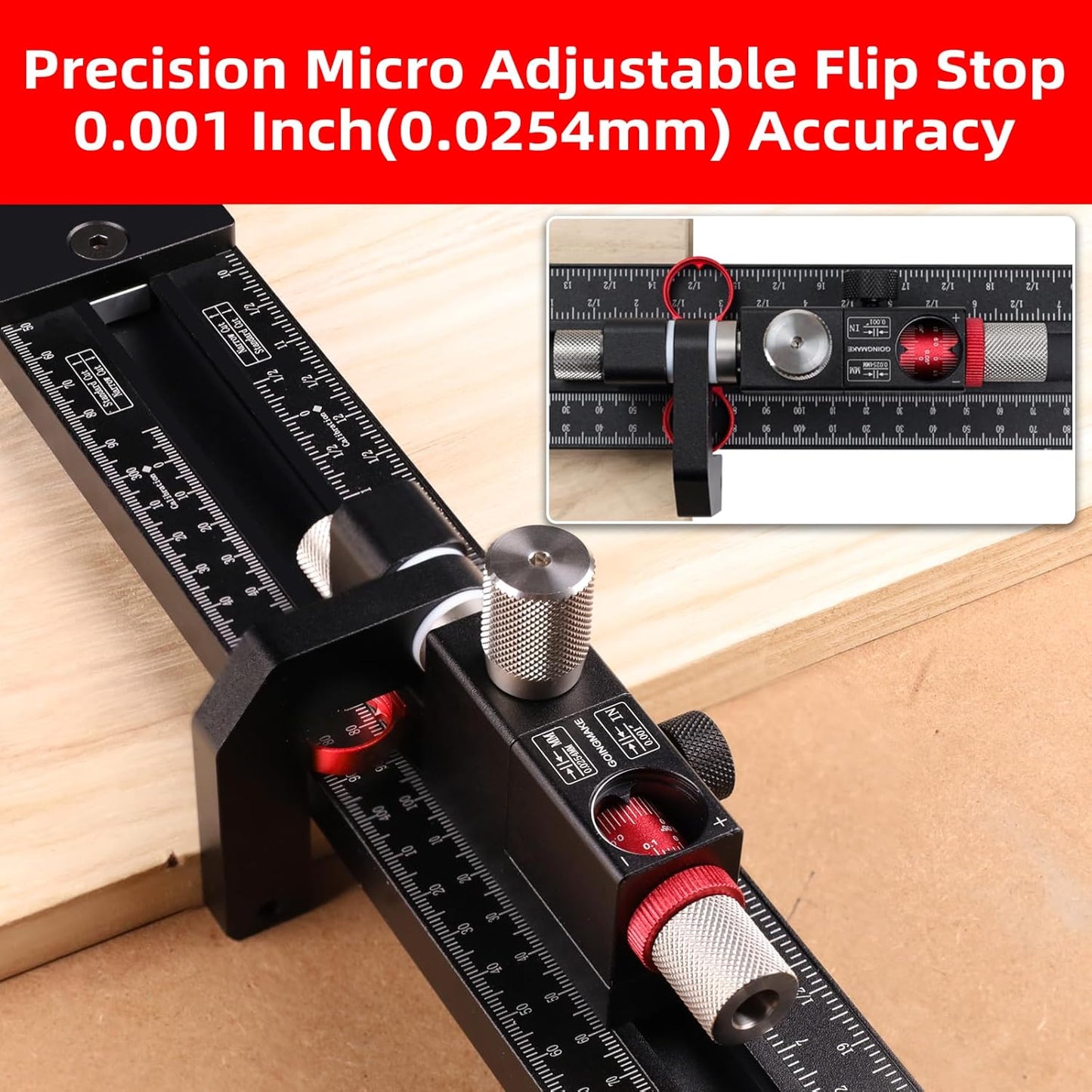 Track Saw Parallel Guide System with Mirco Adjustable Flip Stop and Zero Calibration for Woodworking Repeatable Rip Cuts for Track Saw Guide Rail Compatible with Festool,Makita,Milwaukee