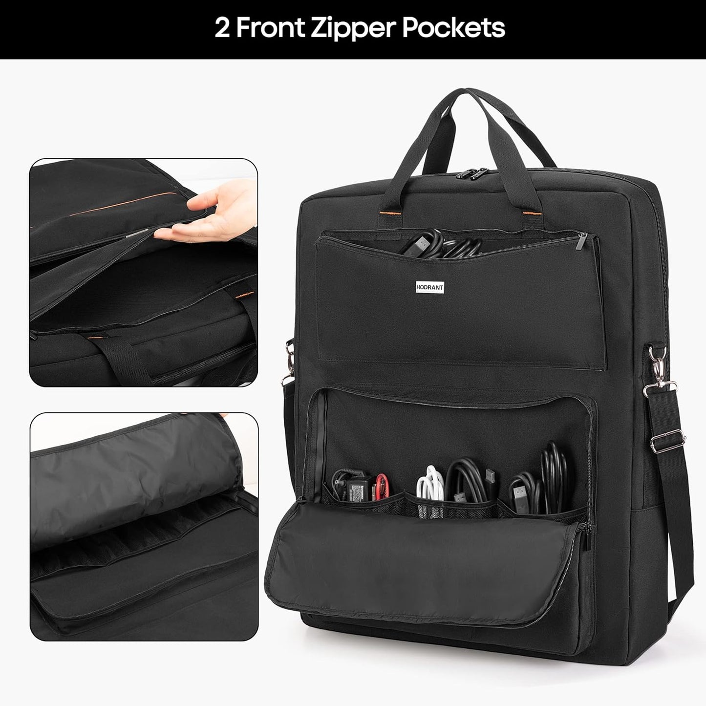 Solar Panel Storage Bag Compatible with Jackery SolarSaga 100W 100X 200W, Padded Travel Carrying Case for 2 Battery Panels, Double-Layer Solar Panel Carrier with Shoulder Strap, Patent Design