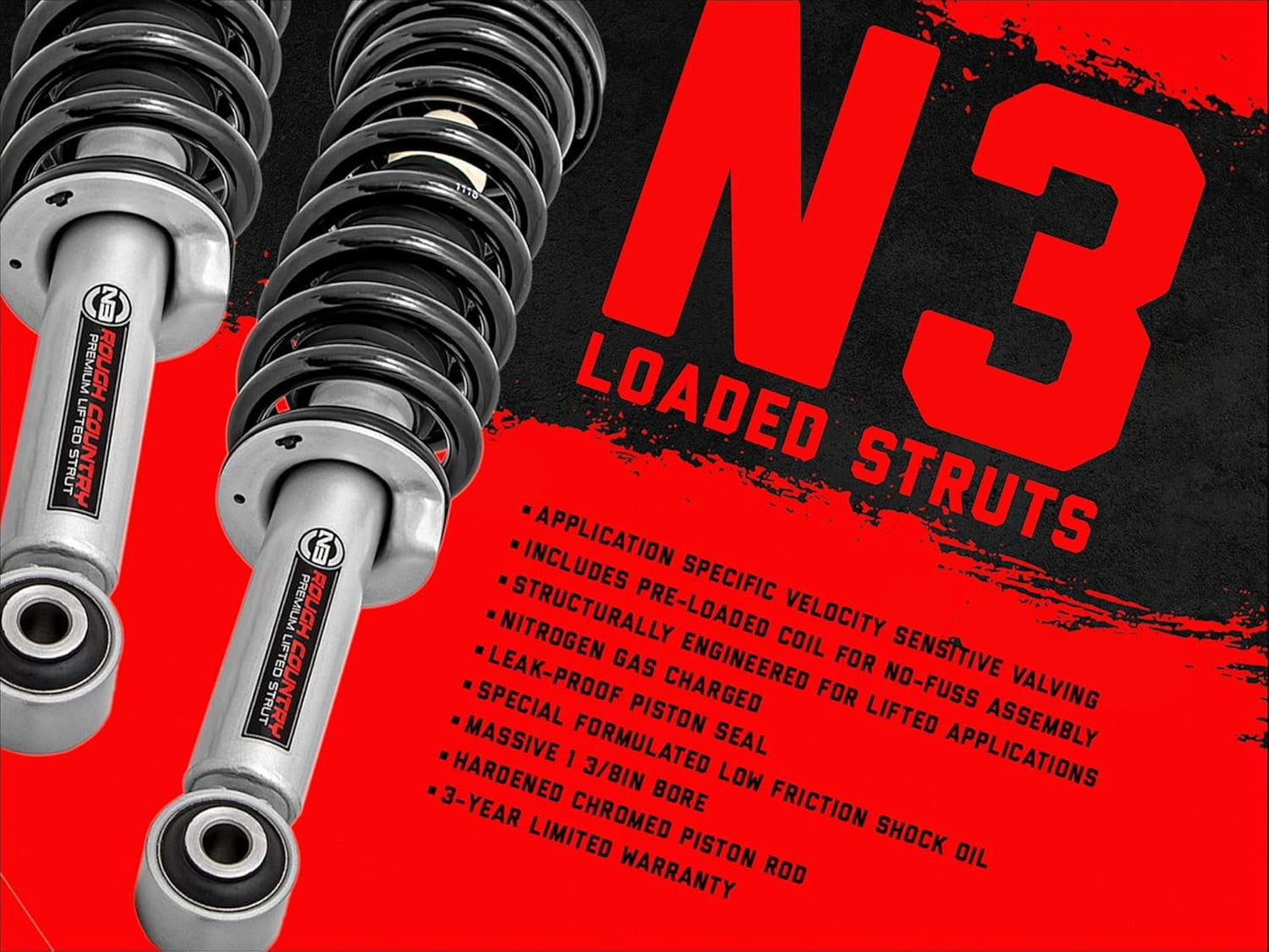 Rough Country 2" Loaded N3 Leveling Struts for 15-22 Colorado/Canyon - 501077