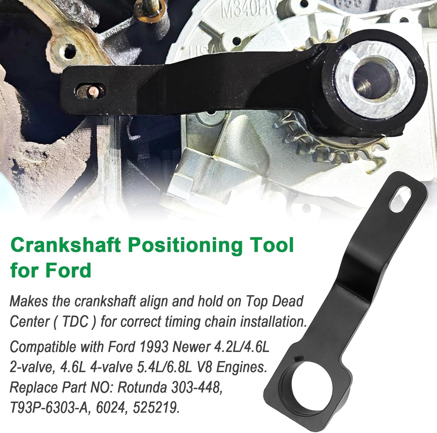 Timing Belt Tools Compatible with Ford 4.6L/5.4L 3V Engine Valve Spring Compressor Cam Phaser Holding Timing Chain Locking Wedge Crankshaft Positioning Wrench Holder Pulley Bolt Tool Set