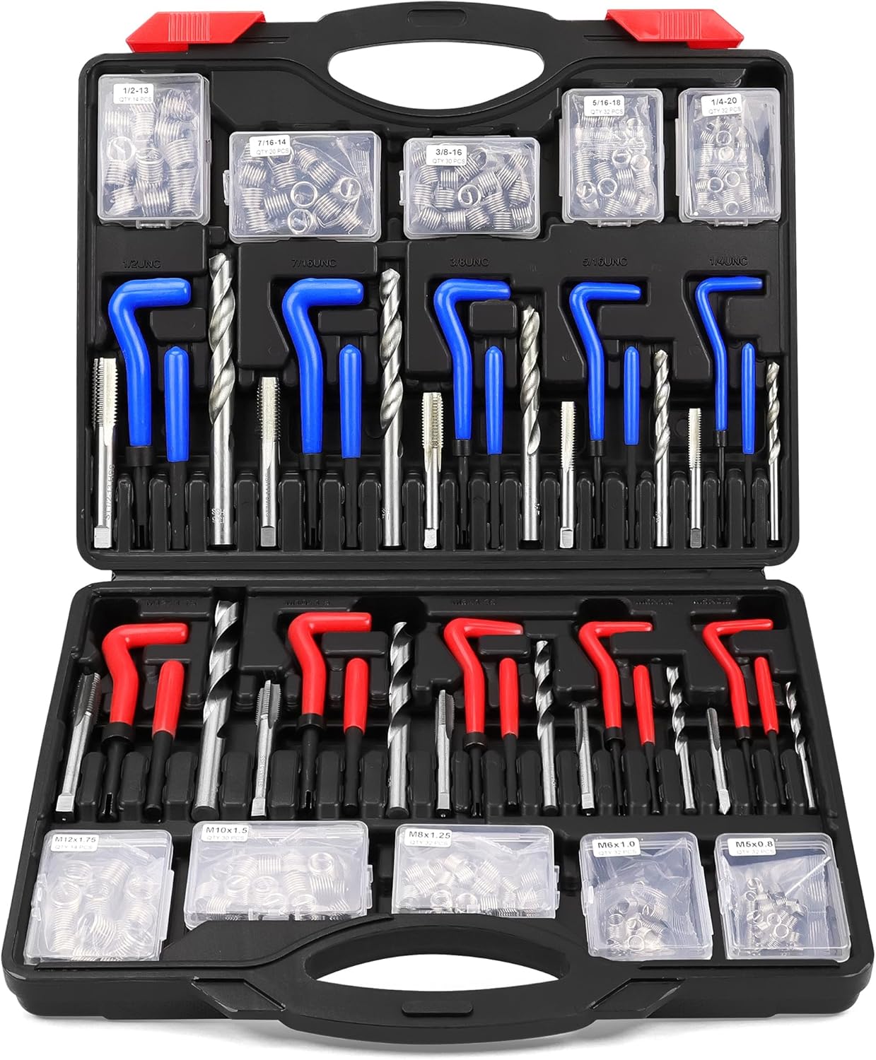 Thread Repair Thread Chaser Tool Set - 49PCS Thread Cleaner Rethreading Master Kit Metric SAE Bolt Restorer File Nut Rethreader Automotive Wheel Stud Spark Plug Engine Standard Screw Threading UNC UNF