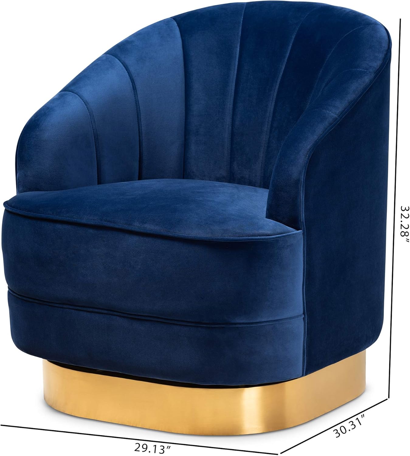 Baxton Studio Chairs, Royal Blue/Gold